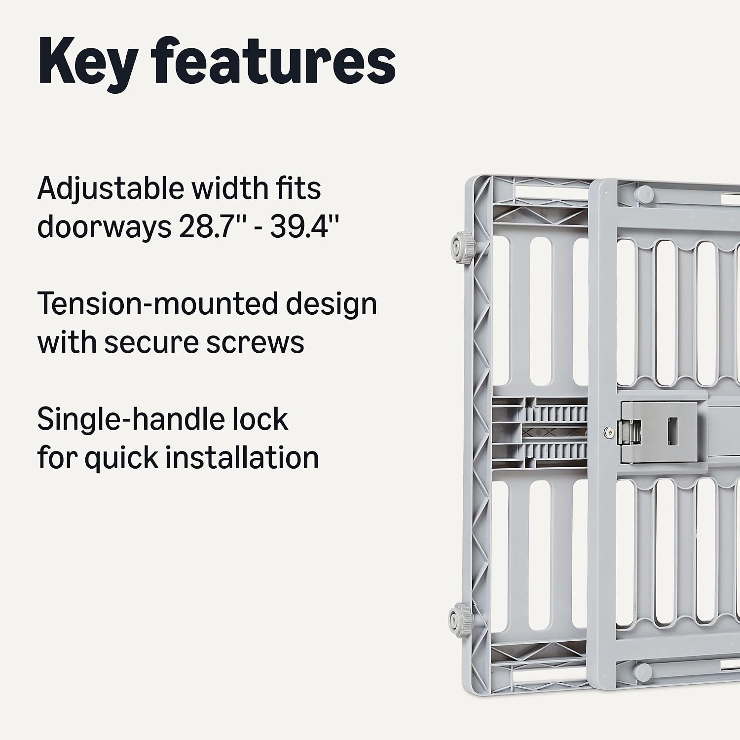 Amazon Basics Adjustable Wide 28.7–39.4", Dog Gates, Ideal for Small to Medium Breeds, and Senior Dogs, Dog Gates for Doorways and Stairs
