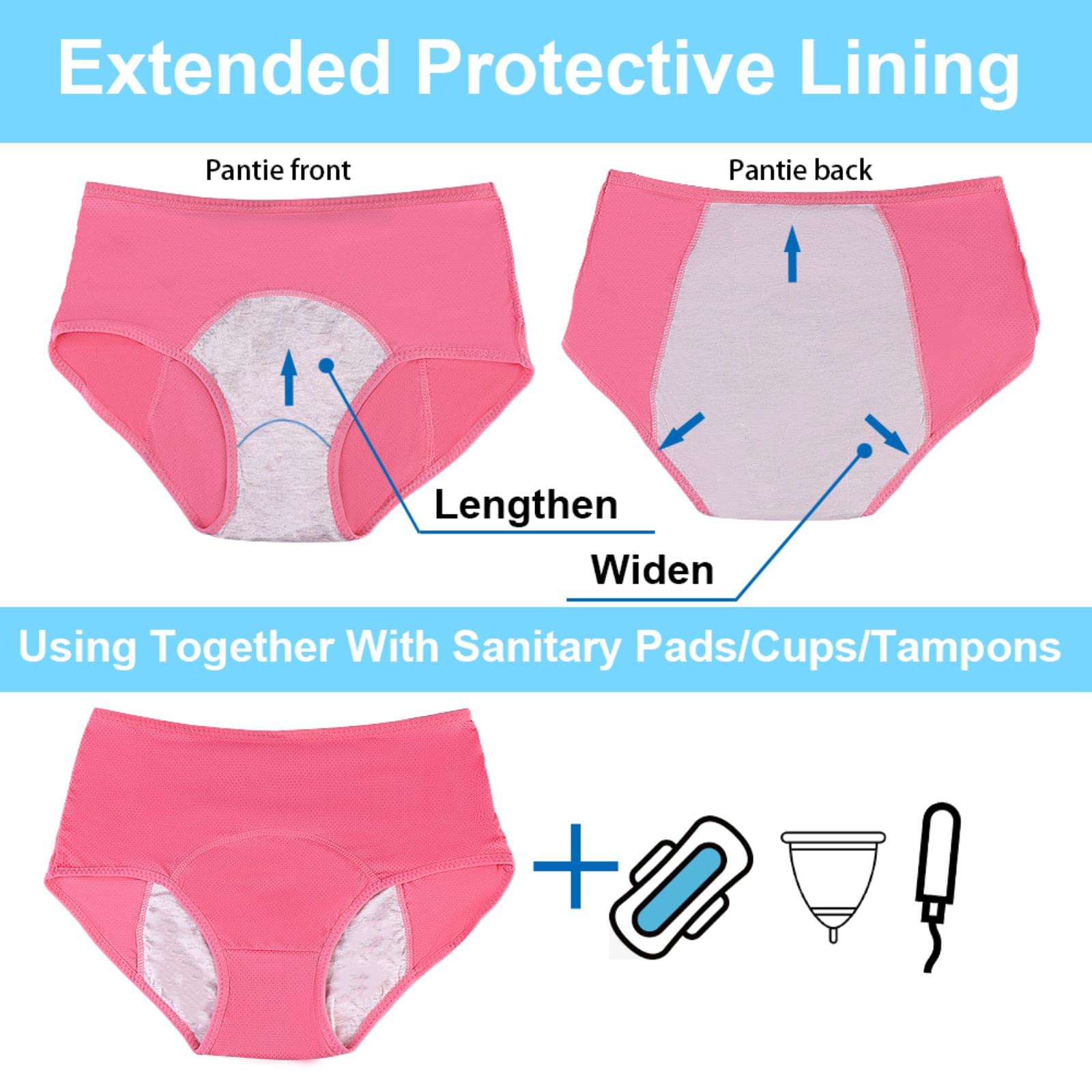 KOOBS Slip Donna 3Pcs/Pacco Mutandine del Periodo Femminile Piste più Dimensioni Perdite Mutandine A Maglie Traspirabili per Donne