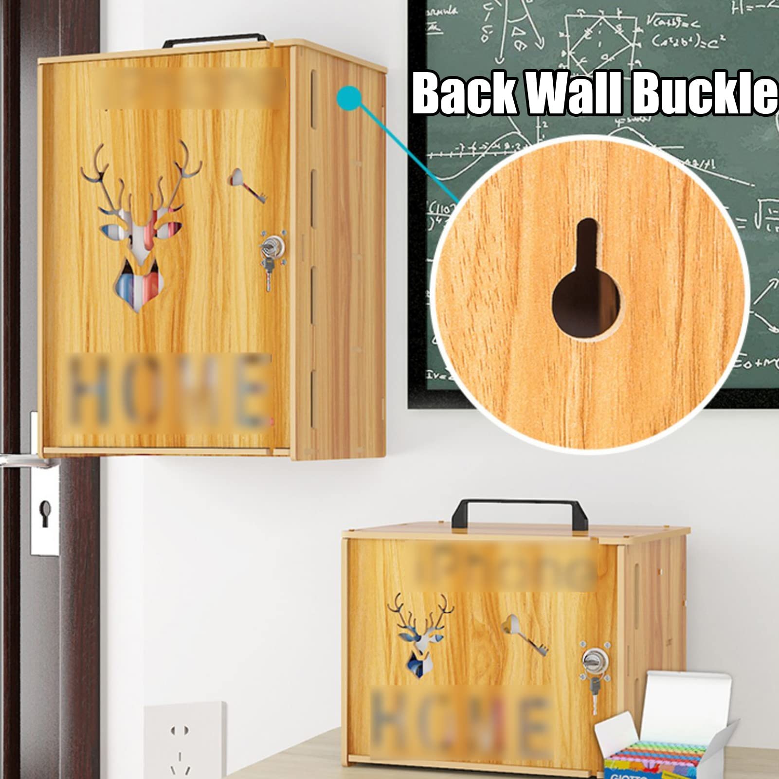 Caja De Casillero para Teléfono De 16/36 bits Gabinetes De Madera para Teléfono Móvil Aulas Escolares con Llave Gabinetes De Gestión Móvil para Poner En La Cárcel Montados En La Pared (Color : A, S