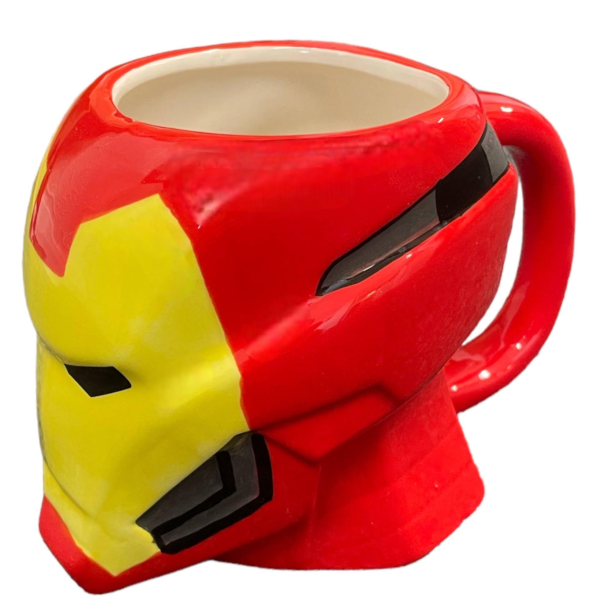 Caribou Living Marvel Iron Man Tony Stark 3D Head Ceramic Mug - 380ml Novelty Cup for Hot Drinks: Ideal for Tea, Coffee, and Hot Chocolate