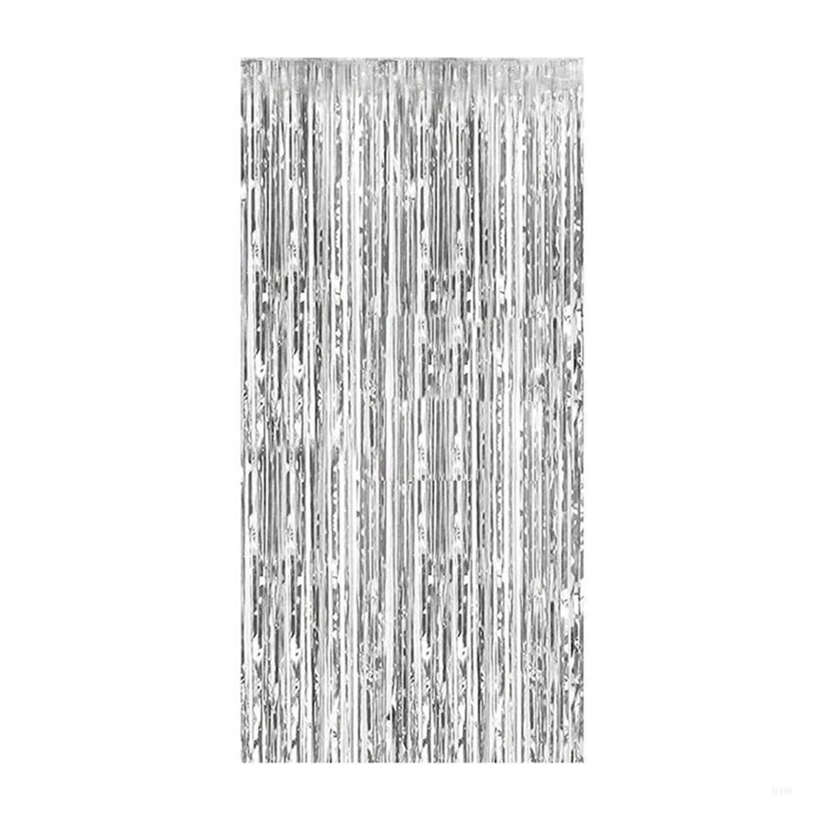 24 Uds. Serpentinas de papel aluminio brillantes for bodas, cumpleaños, cortina oropel, telón fondo for fiesta Para Hogar(Sliver)