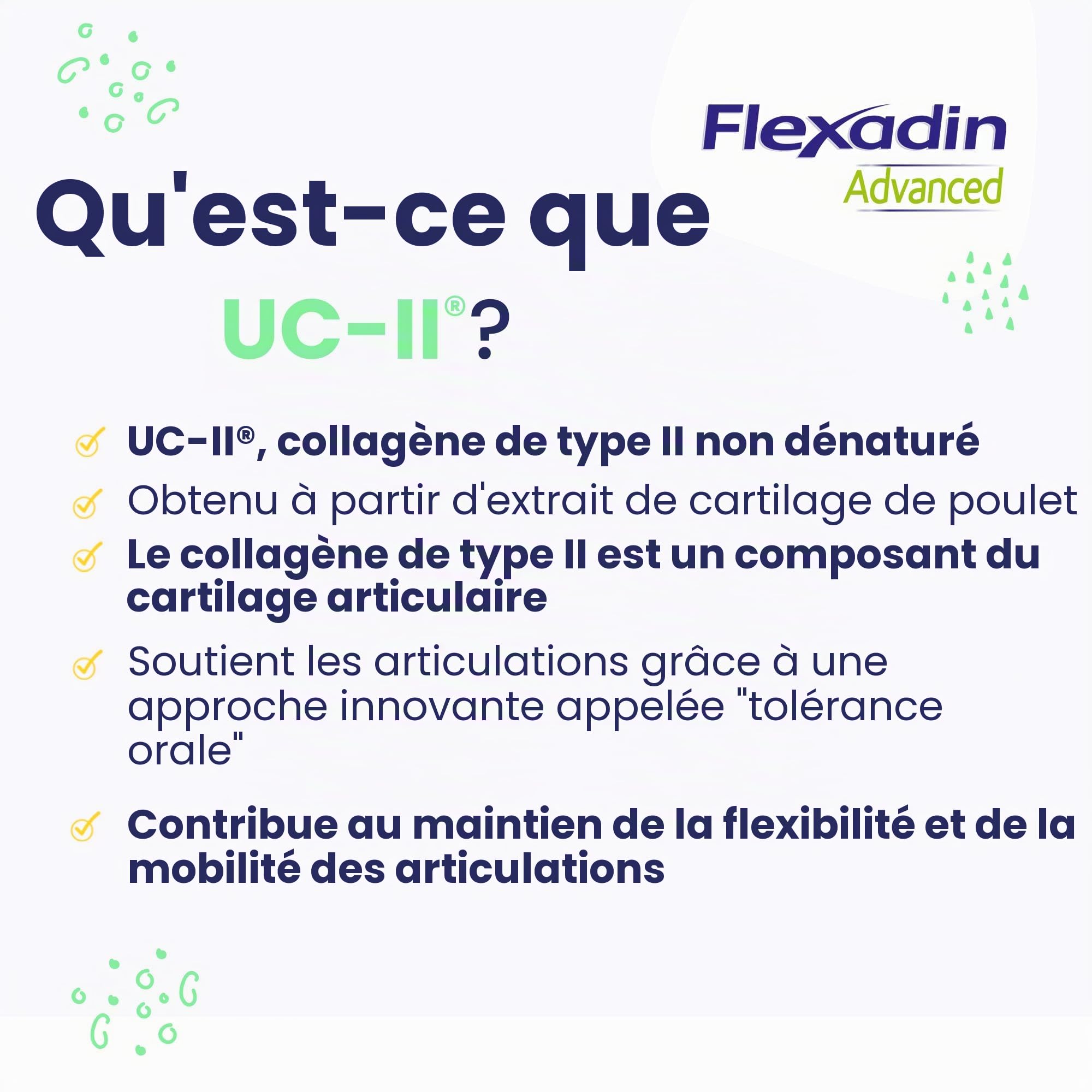 FLEXADIN Advanced® Chien | Pour la santé des articulations | Collagène non dénaturé de type II & Boswellia – 60 friandises articulaires
