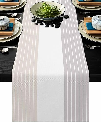 Custom Bed USA Camino de mesa geométrico para tocador, 18 x 72 pulgadas, lino de arpillera, antideslizante, resistente al calor, mantel individual