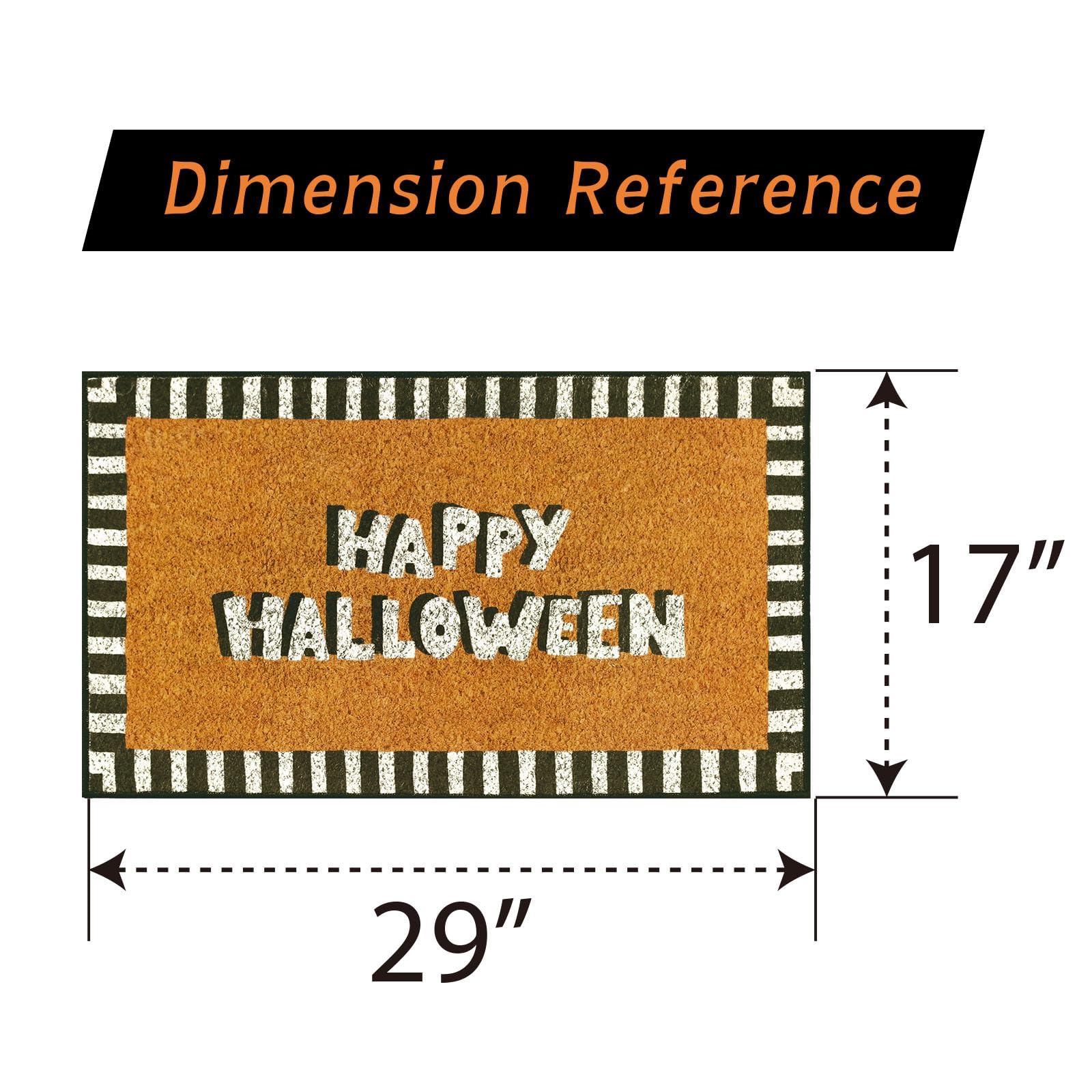 ADERCOT Halloween Indoor Mat, Decorative Happy Halloween Entryway Area Rug, Low-Profile Doormat Indoor Entryway Rug, Home Kitchen Decoration 17x29 Inch