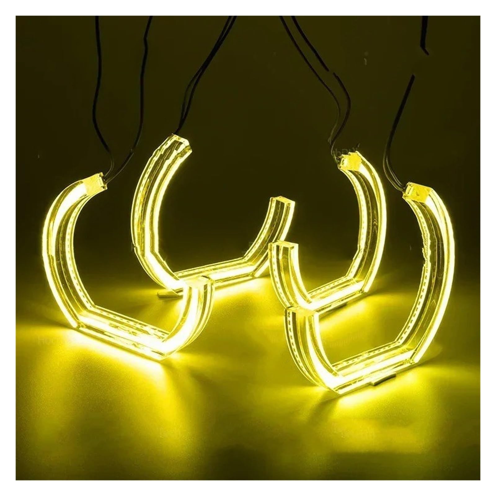 Luci diurne occhio d'angelo Per BMW Serie 3 E36 1990-2000 Angel Eyes LED CSL Per Style Kit Anello Faro Giallo Limone Luce Diurna DRL Anelli halo LED