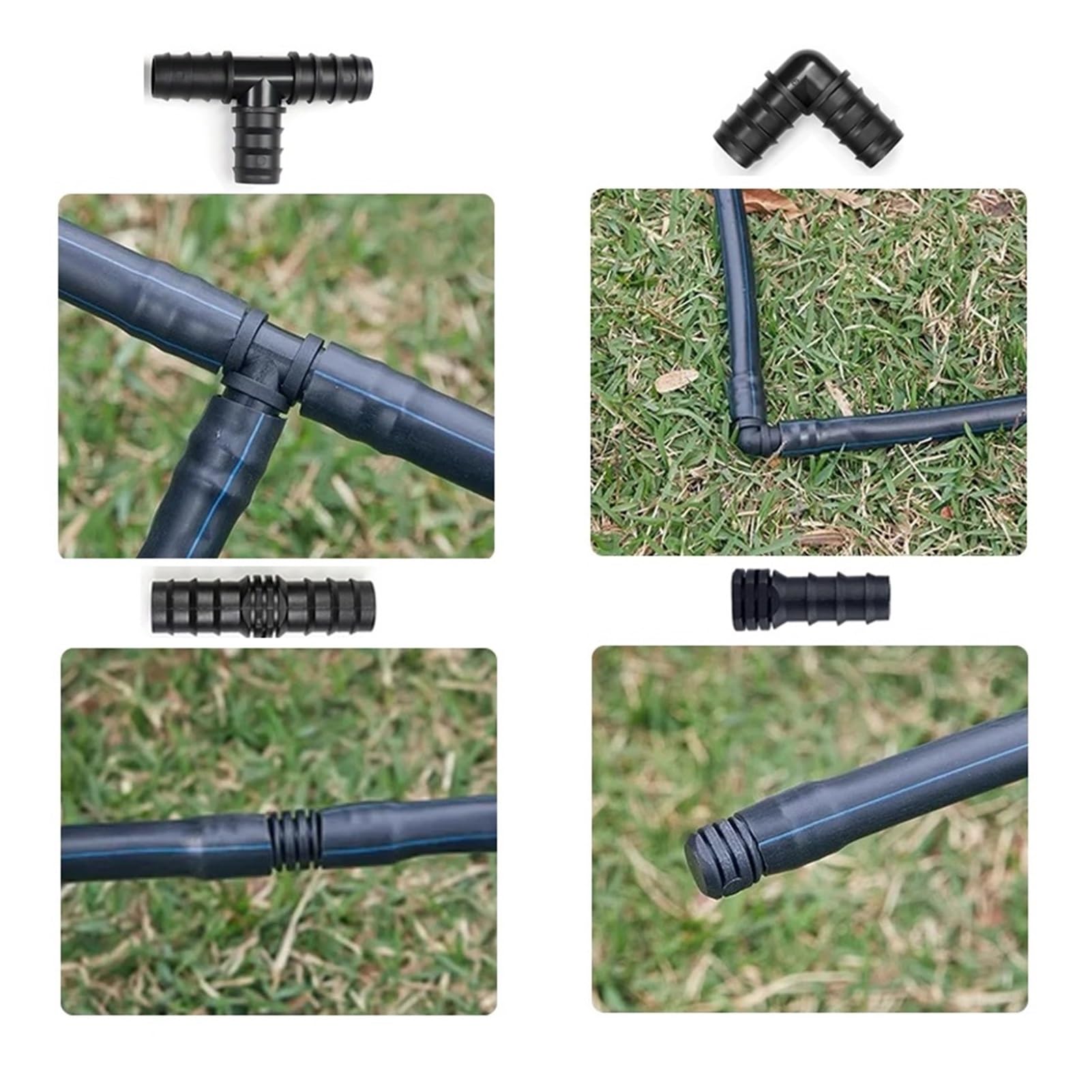 15mm 18mm 24mm PE Barb End Connettori Giunti Connettore a T dritto Micro irrigazione a goccia Tubo di riparazione Raccordo Irrigazione del giardino(Straight,24MM_50 PIECES)