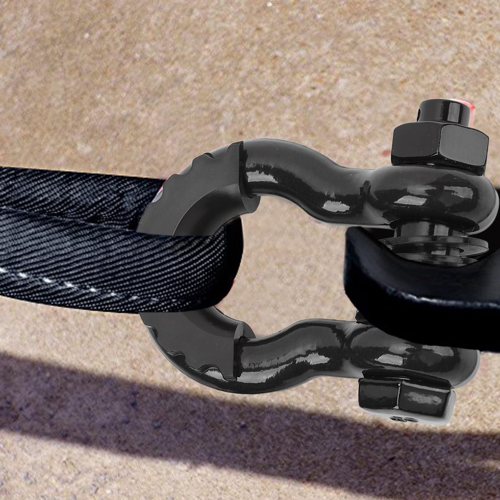 Naroote Zestaw Szekli z Pierścieniem D 2 szt. 3/4 Cala 5952lbs Heavy Duty do Akcesoriów do Odzyskiwania ATV UTV Ocynkowane (BLACK)