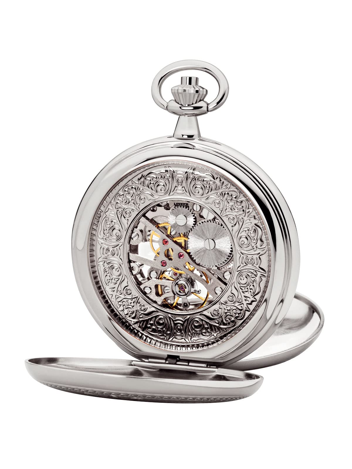 REGENT Orologio da taschino da uomo Savonnette scheletro 51 MM meccanico a carica manuale numeri romani in diverse varianti