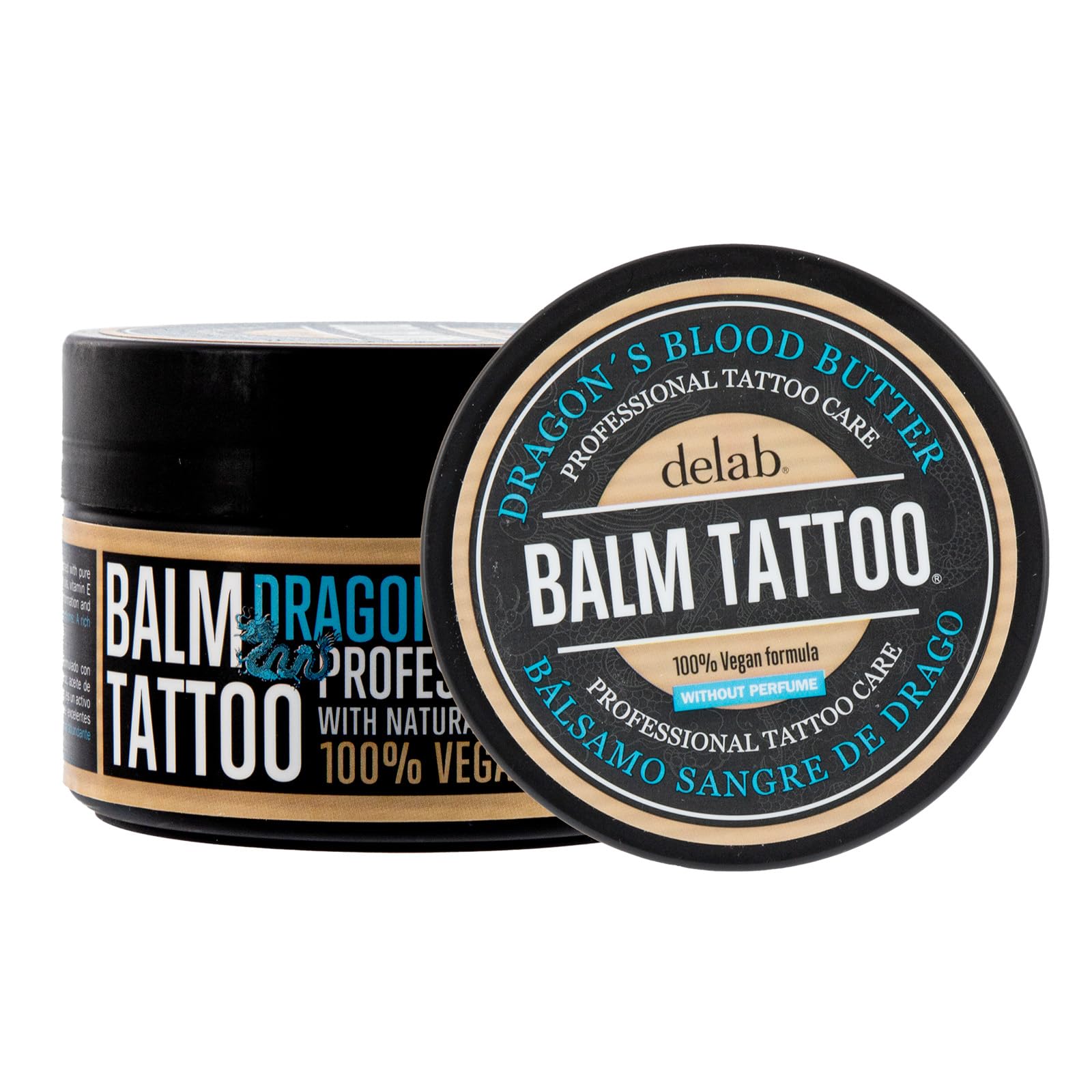 BALM TATTOO Dragon's Blood Butter 250 ml ohne Parfüm, vegan, feuchtigkeitsspendend während und nach dem Tätowieren, verengt die Poren, um starkes Ausbluten der Farben zu verhindern