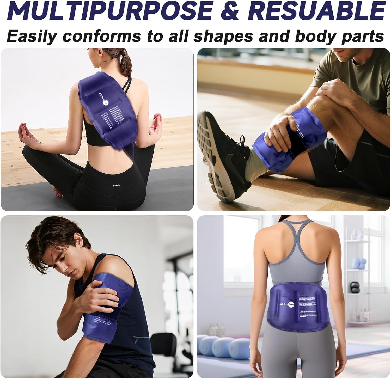 Large Ice Pack for Injuries Reusable Gel for Lower Back, Cold Packs Wrap for Shoulder, Knee, Elbow, Hip, Leg, Soft Cold Compress,16 × 9" - Image 2