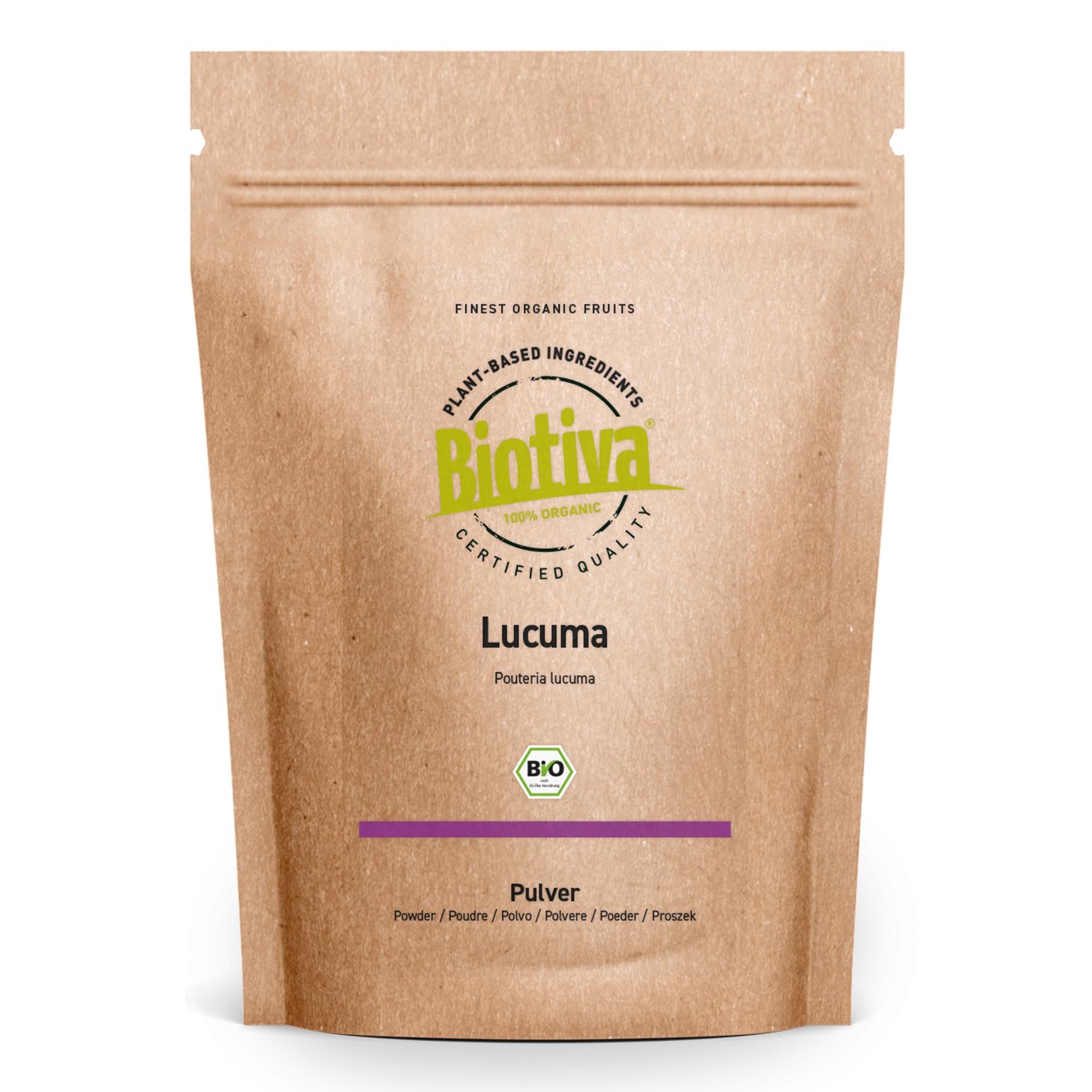 Lucuma in polvere Bio 200g | 100% biologico | pouteria lucuma | polvere di frutta | vegano | senza additivi | confezionato e certificato in Germania | Biotiva