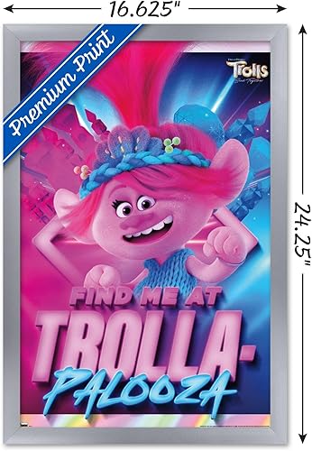 Miniatura 3 de Trends International Trolls Band Together - Póster de pared de amapola, 14.72 x 22.37 pulgadas, versión enmarcada en plata