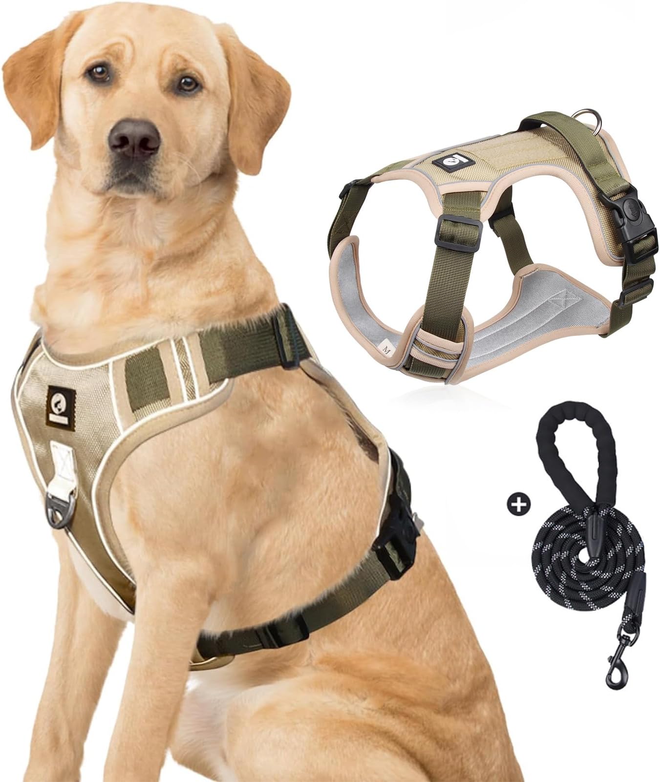 TDOO Anti-Pull Dog Harness With Adjustable Padded Handle