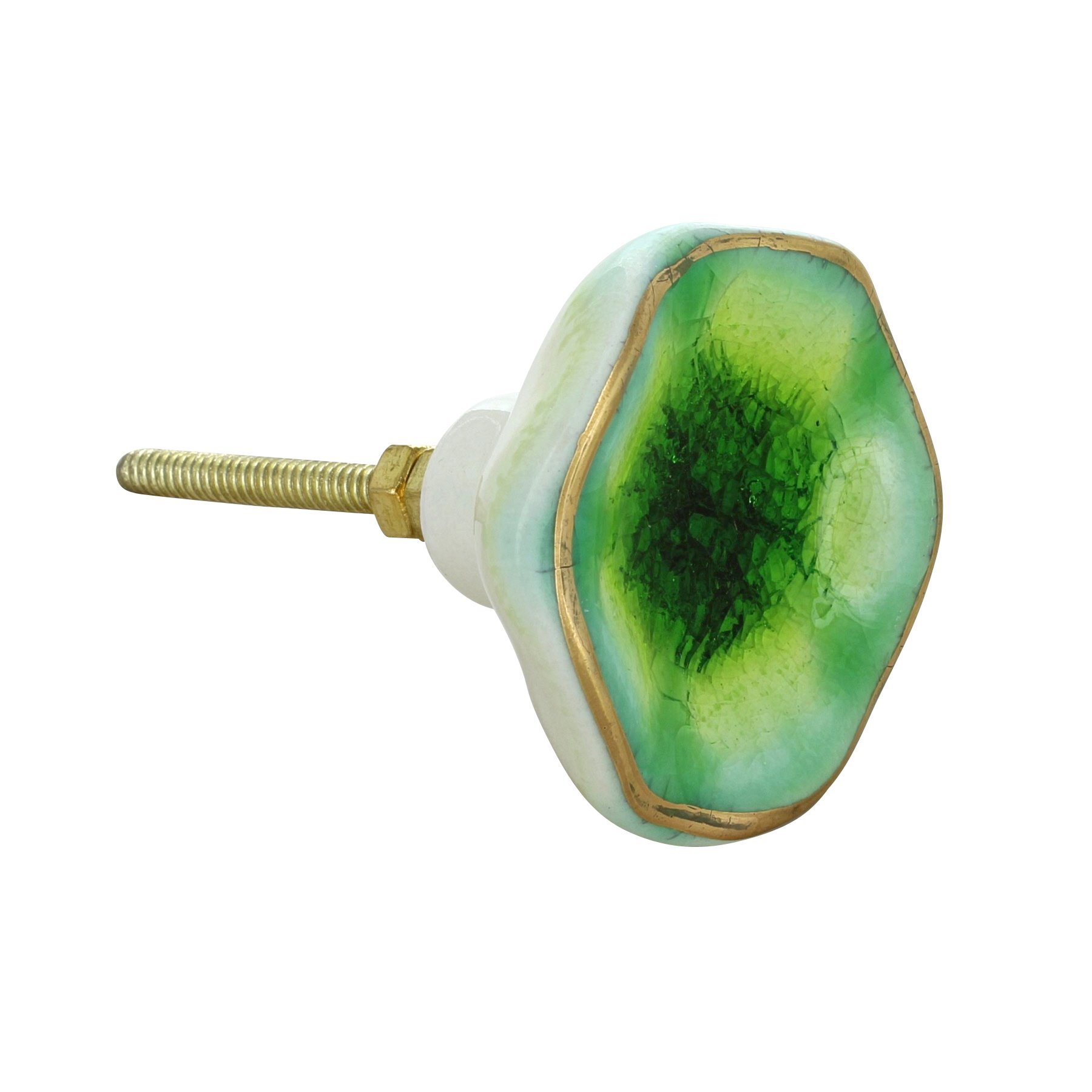 G Decor Aqua Green Tefitti Ceramic Door Knob Vintage Shabby Chic Cupboard Drawer Pull Handle (Aqua Green)
