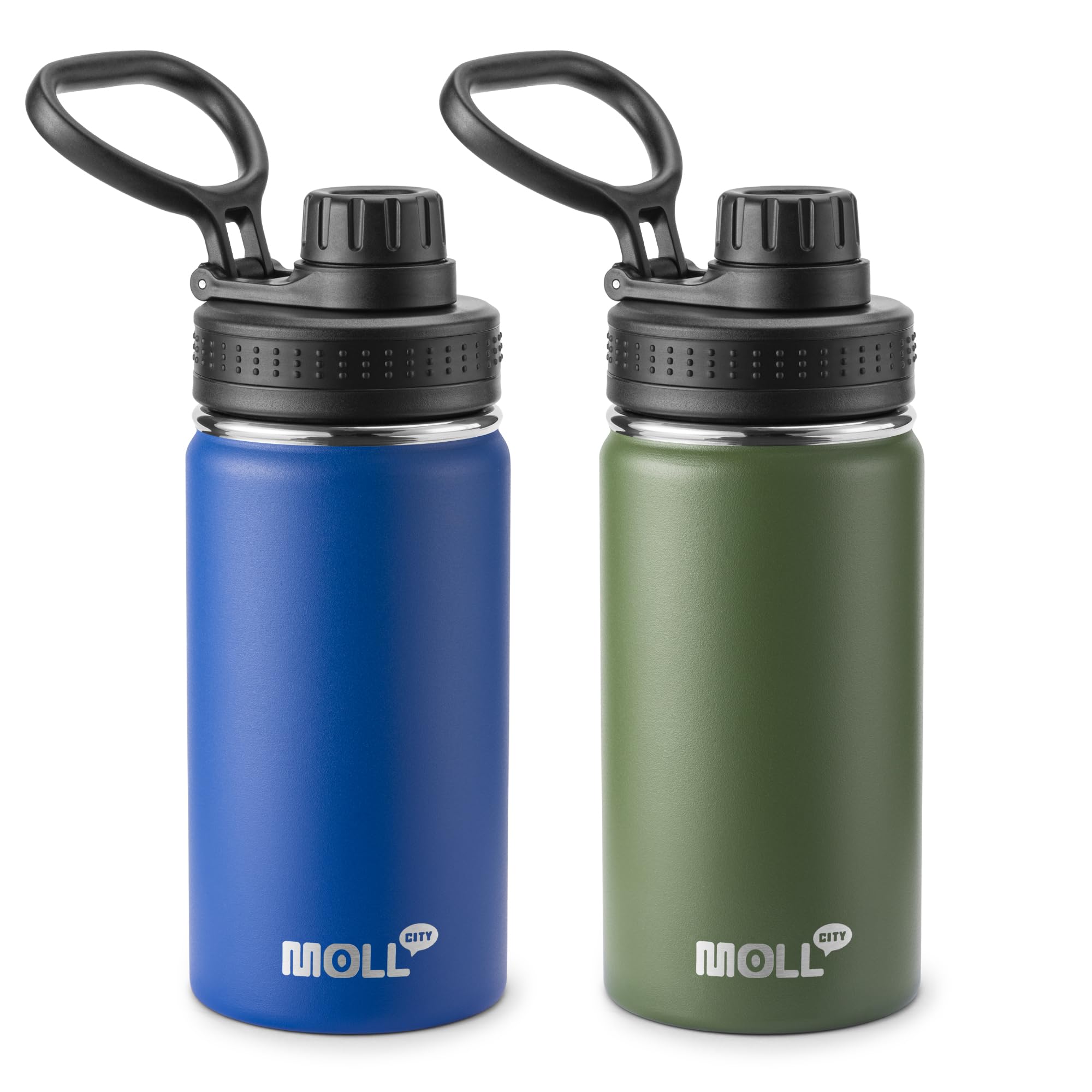 Kids Insulated Water Bottle-12 oz Stainless Steel Sports Water Bottle Wide Mouth with Leakproof Spout Lid-Gift for Boy