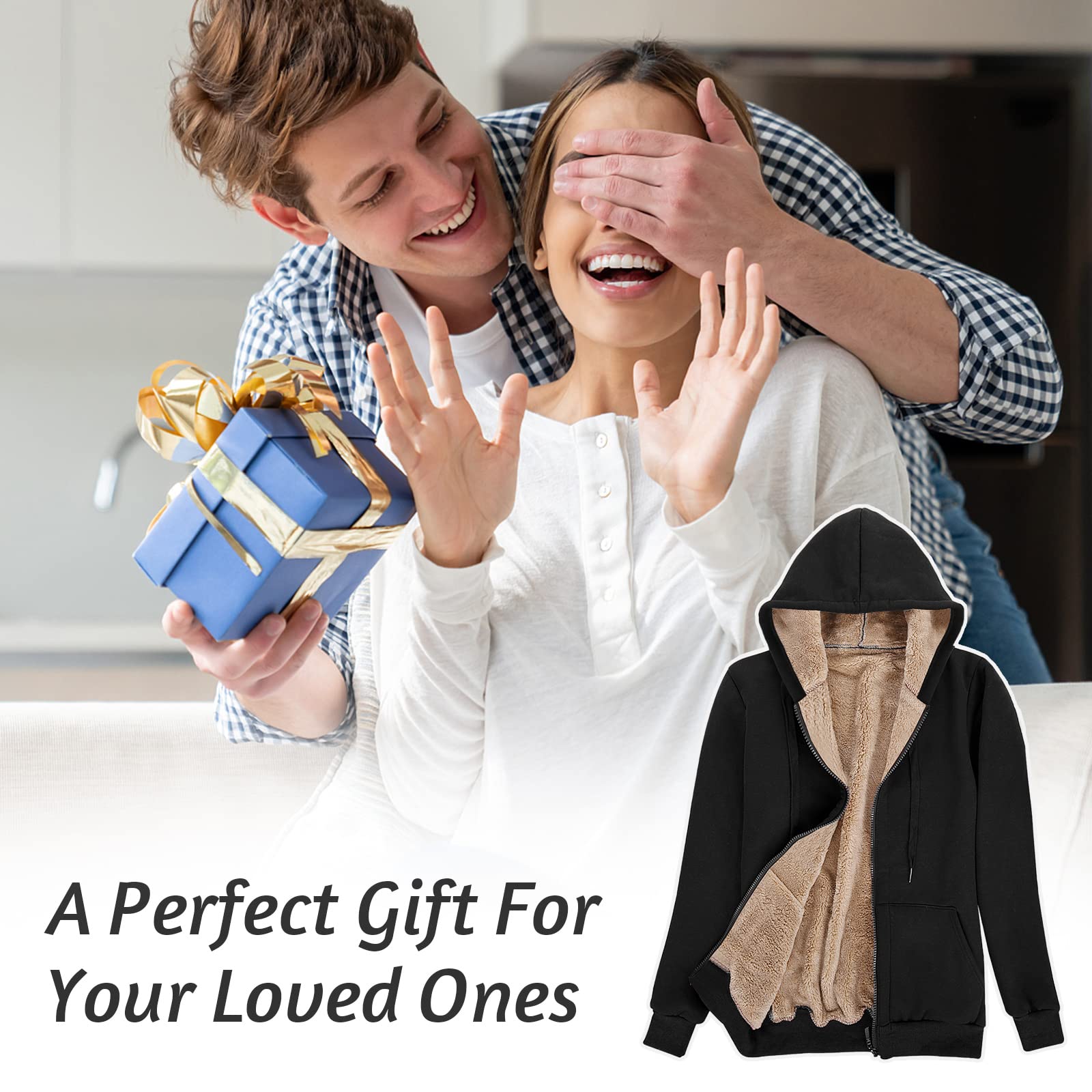 Voqeen Felpe Donna con Cappuccio Caldo Felpa in Peluche Cerniera Coulisse con Tasca Cappuccio Cordoncino Manica Lunga Sweatshirt Hoodies Cappotto Giacca Autunno Inverno