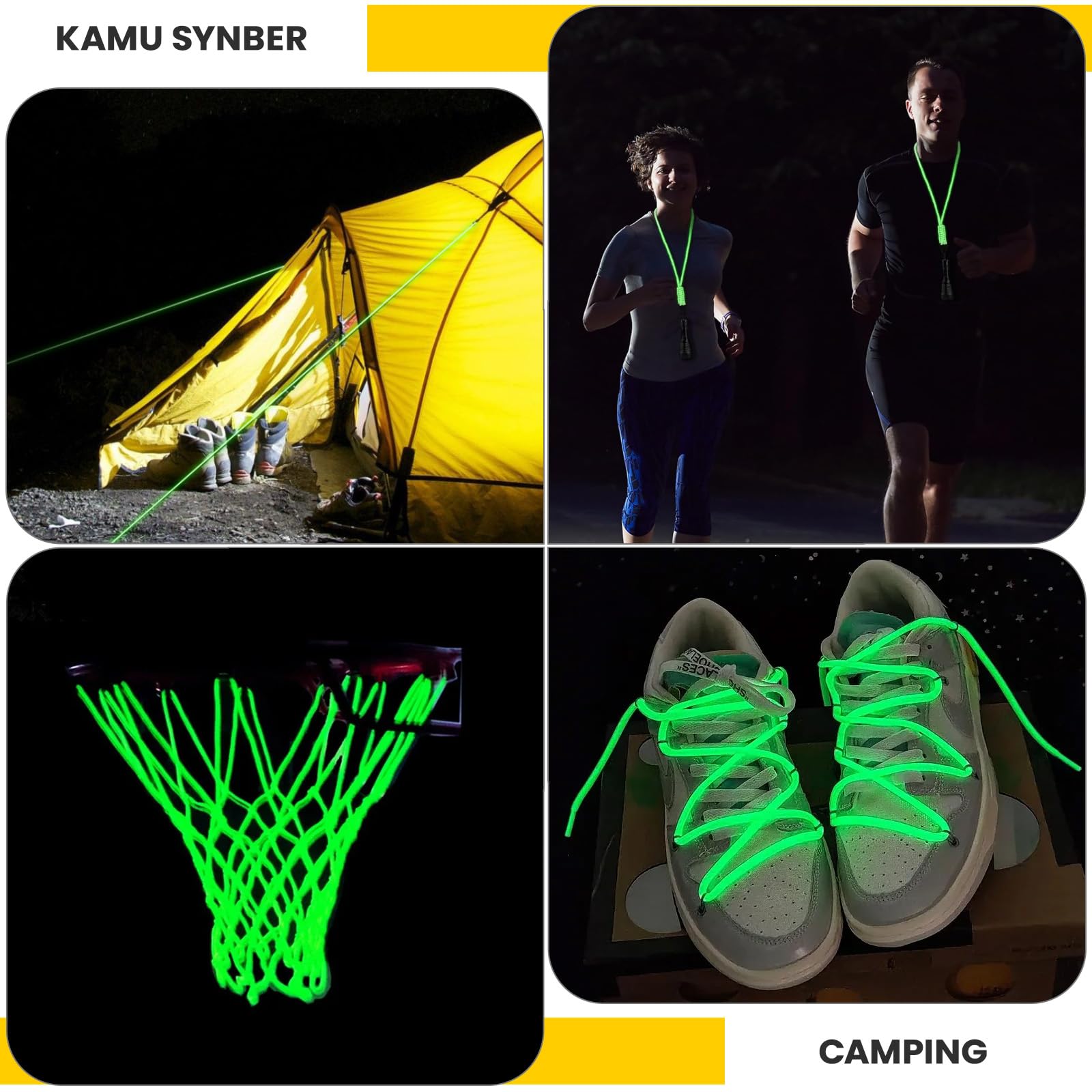 Fluorescente Paracorde 550 4mm 30m 9 Brins Lumineuse Paracorde Corde pour Camping, Tente, Pêche, Artisanat, Bricolage | Supporte 250kg | Blanc