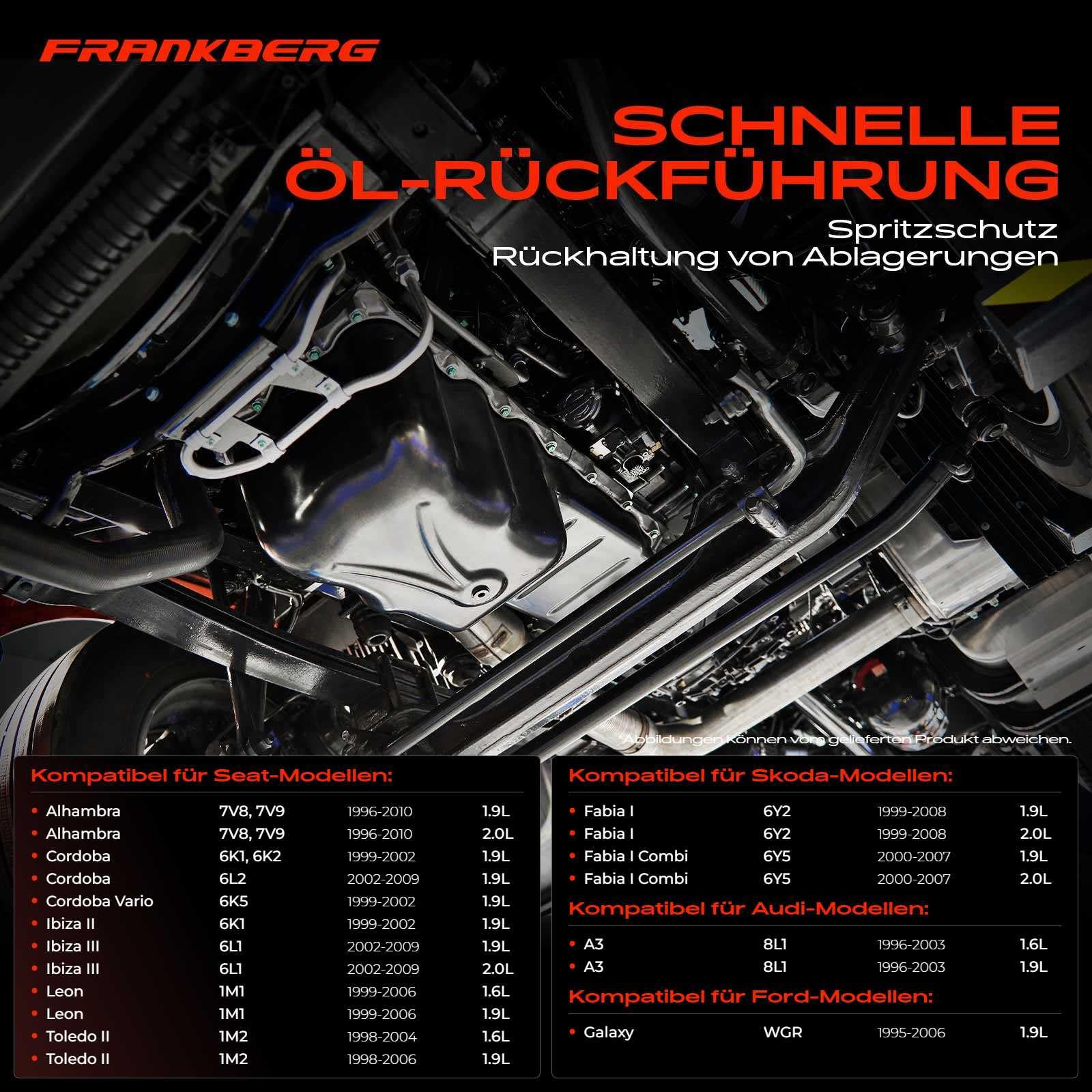 Frankberg 1x Ölwanne Kompatibel mit A3 1996-2003 Galaxy 1995-2006 Ibiza 1999-2009 Fabia 1999-2008 O.c.t.a.v.i.a 1996-2010 New Beetle 1998-2010 Polo 1995-2019