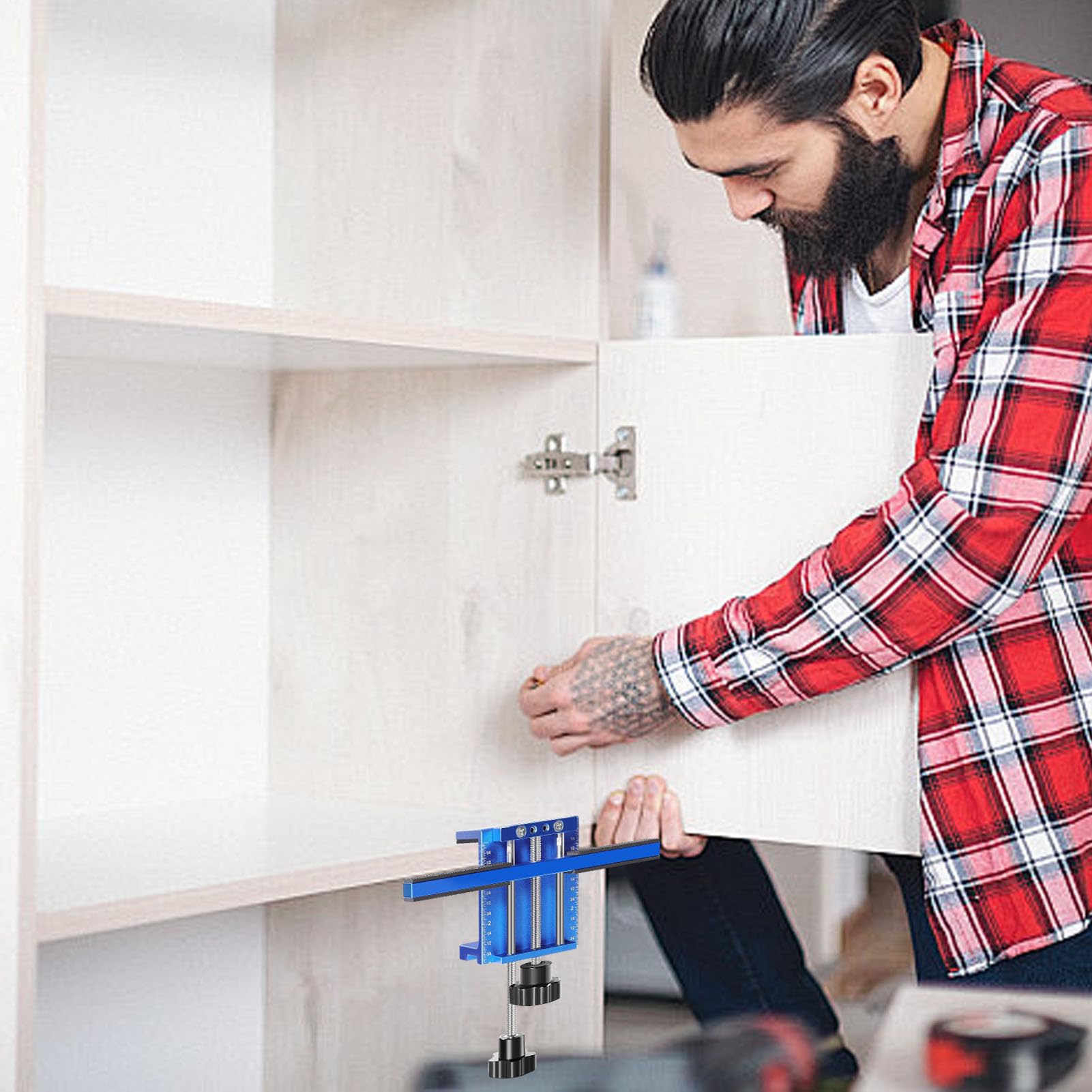 Posicionador Para Instalacion De Puertas De Armario Versátil Preciso Exacto | Herramienta Para Bisagras Y Posicionador De Instalacion De Armario Para Muebles Hog