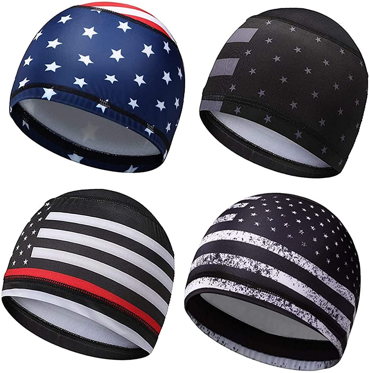 vidselSkull Cap Helmet Liner Hard Hat Liner Running Beanie Head Wrap Bicycle Football Sweat Wicking Cycling Caps for Men Women