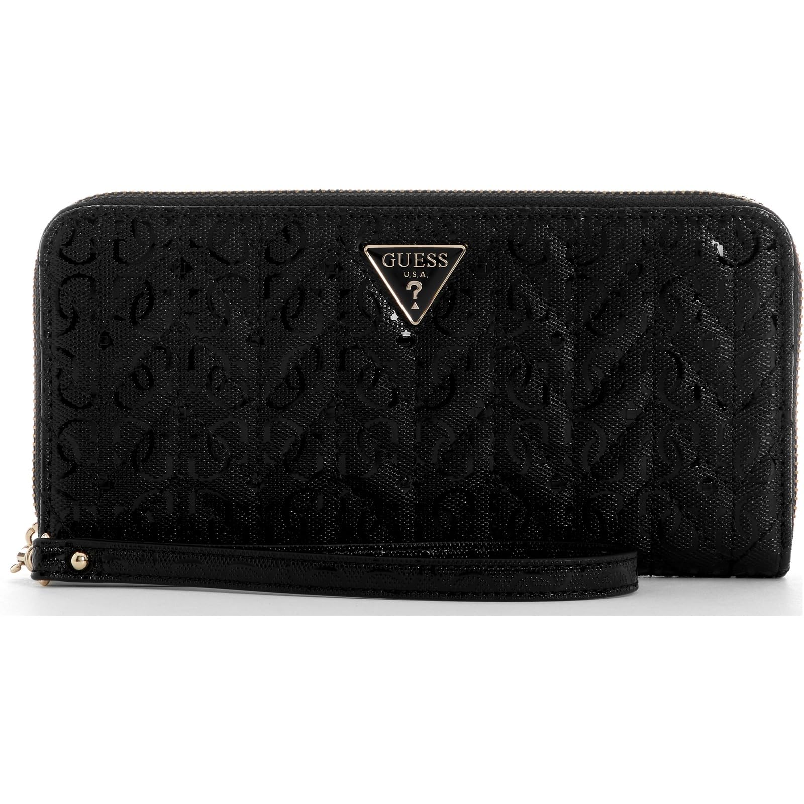 GUESS Monedero Stacey SLG Zip Around Wallet Black Negro