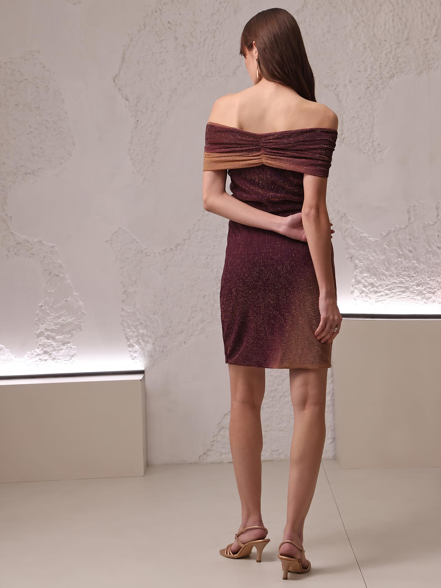 Purvaja Womens Bodycon Mini Length Dress (Wini-165_Wine_Medium)