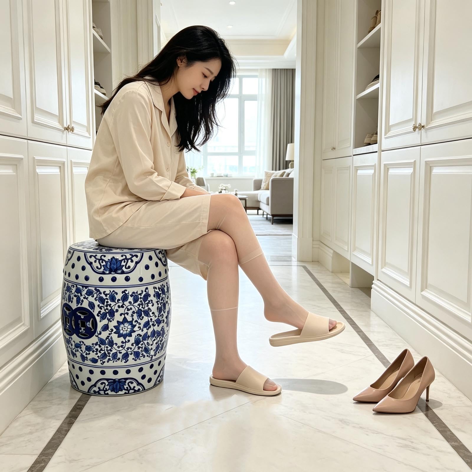 Ceramiczny Stołek Ogrodowy Chinoiserie Na Zewnątrz Dekoracyjny Stołek Do Perkusji Wewnątrz Na Zewnątrz Stolik Boczny Ręcznie Malowane Stołki Ogrodowe Na Patio W Ogrodzie Balkon Salon