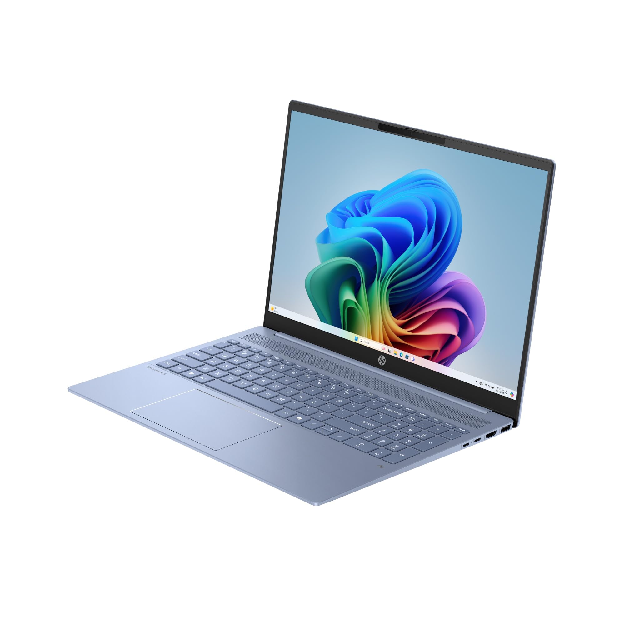 HP OmniBook 5 16″ OLED, Ordenador portátil (Procesador AMD Ryzen AI 5 330, 32GB RAM, 1TB SSD, Gráficos AMD Radeon 820M, Windows 11 Home) Azul - Teclado QWERTY Español