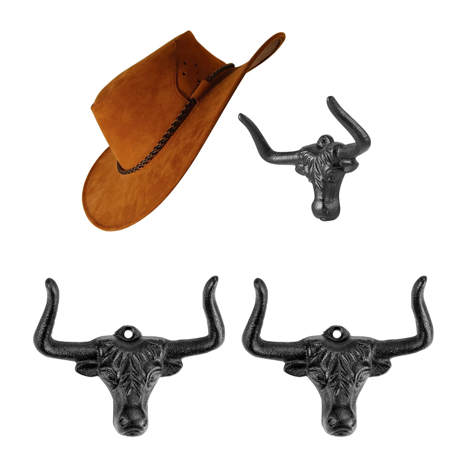 Porte-chapeau de cowboy pour mur crochet déco western en métal