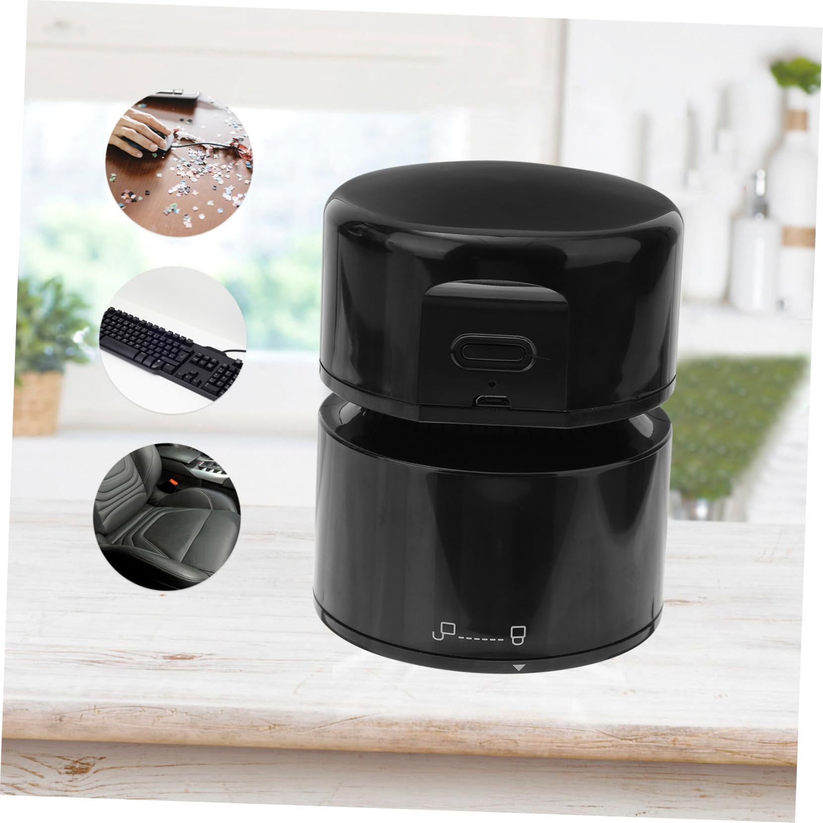 Mini Aspirateur de Bureau USB Noir en Plastique, Compact