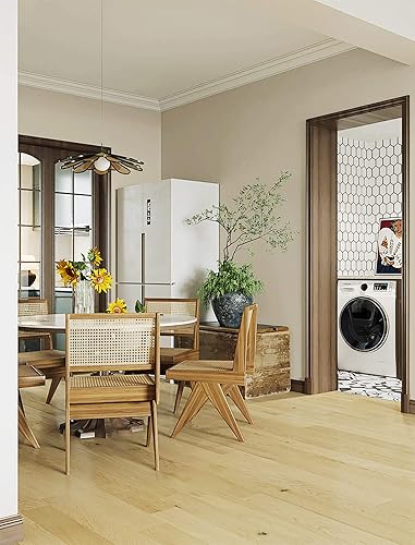 Miniatura 6 de Dimoon Ru Kiln - Papel tapiz retro blanco de 118 x 17.7 pulgadas, para despegar y pegar, grueso, impermeable, papel de contacto sólido vintage