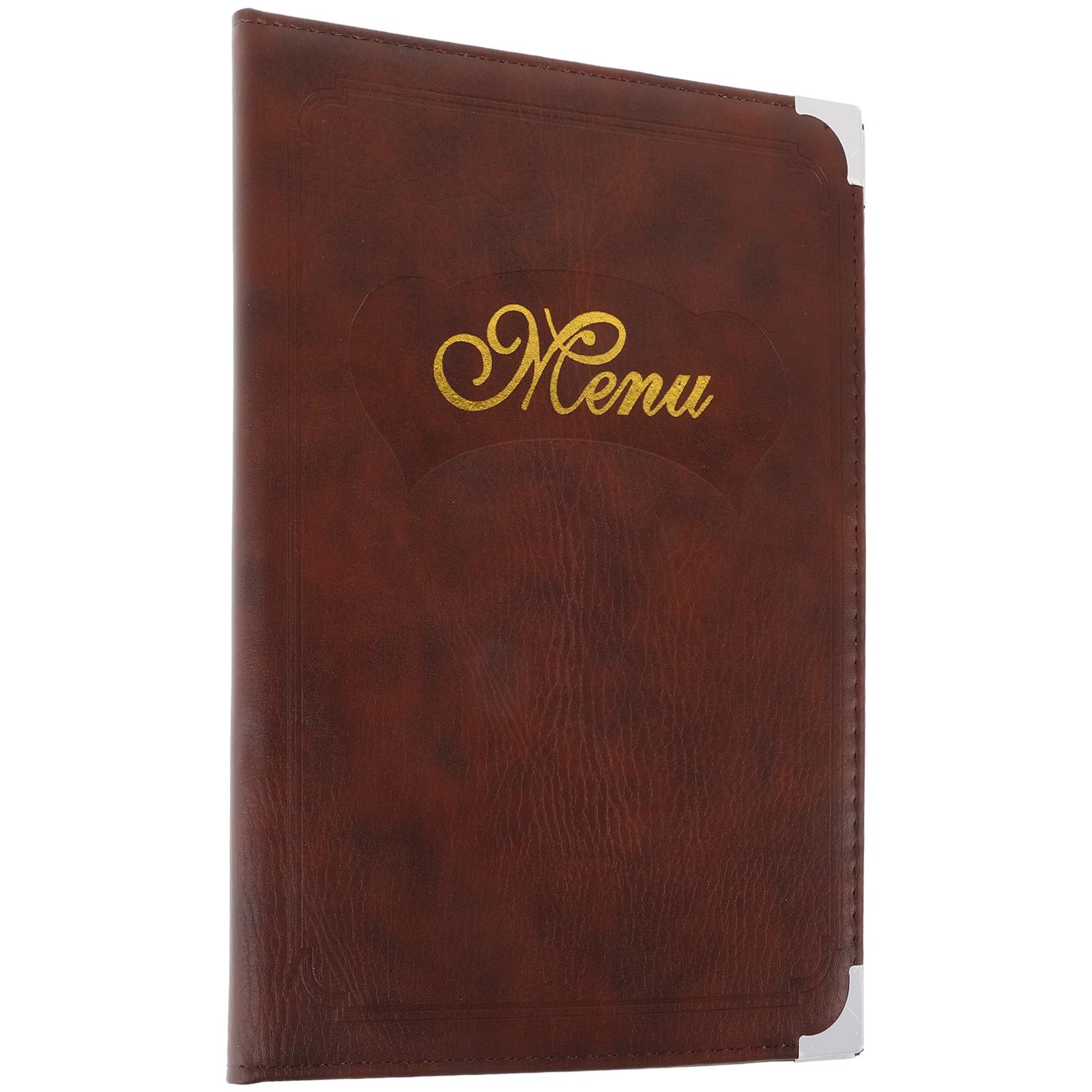 Carpeta de Menú para Restaurante A4 en Cuero Sintético y Pvc | 7 Páginas Interiores, Color Café, Uso en Restauración y Servicio de Comidas, Diseño Moderno y Creativo