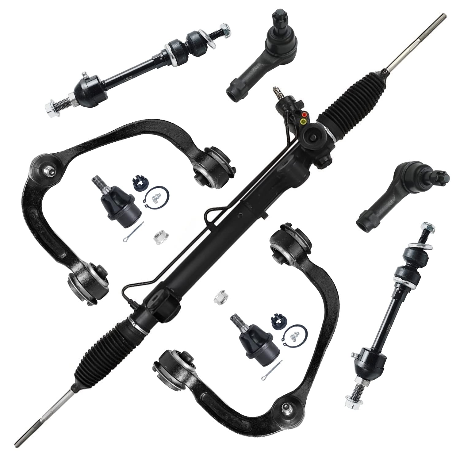 Detroit Axle - 4WD Front 9pc Rack &amp; Pinion Kit for 05-08 Ford F-150