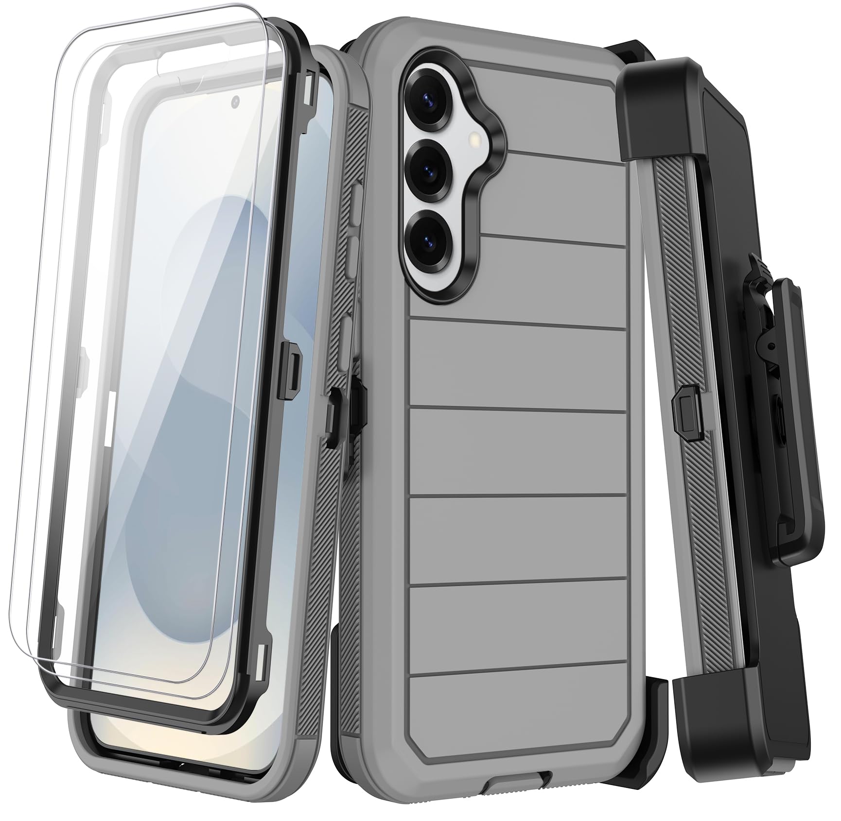 KECAI for Samsung Galaxy S25 Case with Belt Clip Holster & Kickstand,2X Screen Protector,Heavy Duty Shockproof Drop Protection Military Grade Full