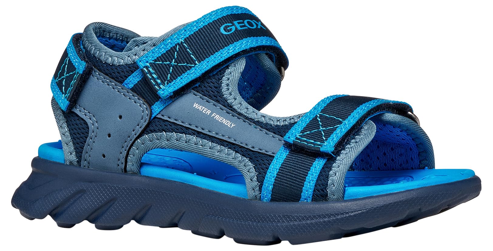 Geox J AIRADYUM BO Sandal, Navy/LT Blue, 34 EU