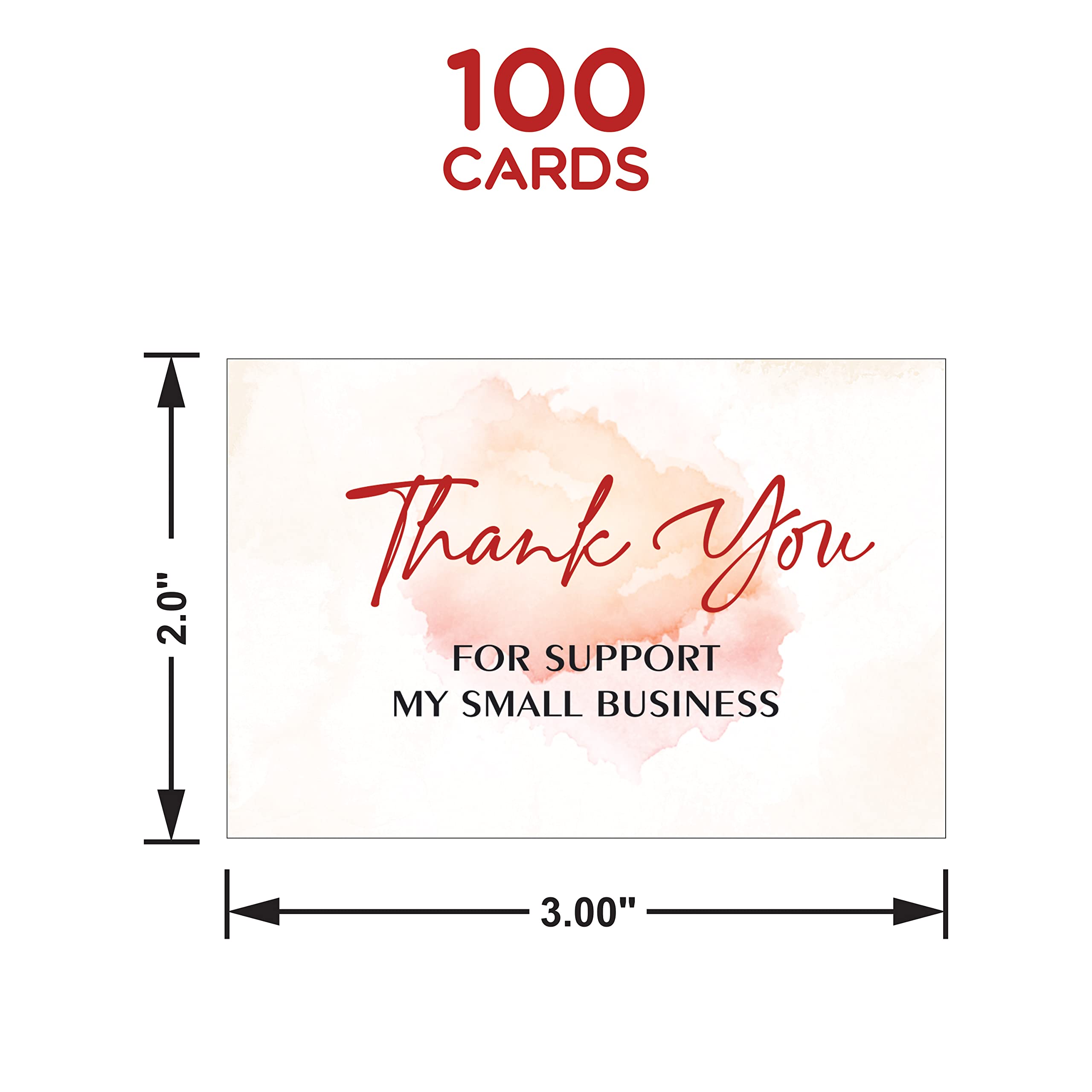 Rousrie Thank You Cards (Pack Of 100) With White Back For Small Business, Return Gifts, Packaging Material, Professional Use (Size – 3.5 inch by 2 inch), Design 4