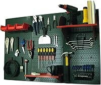 Vista 29 de Organizador de herramienta control de pared 30-wrk-400wb estándar panel perforado mesa de trabajo de metal Pegboard negro con accesorios rojos