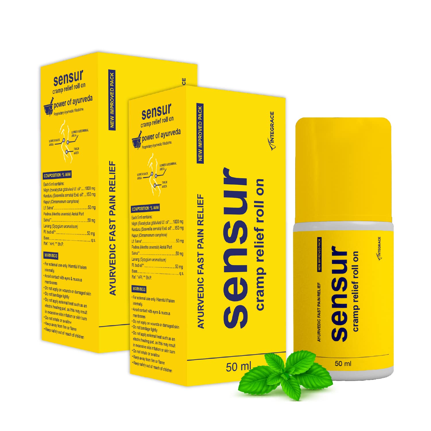 Sensur Ayurvedic Cramp Relief Roll On - 2 X 50ml (Pack of 2)| Fast & Safe Relief from Period Pain in Abdomen, Back & Thighs| Nilgiri, Kapur, Pudina, Lavang | Big Roll On for Easy Use | Soothing Aroma-image-21