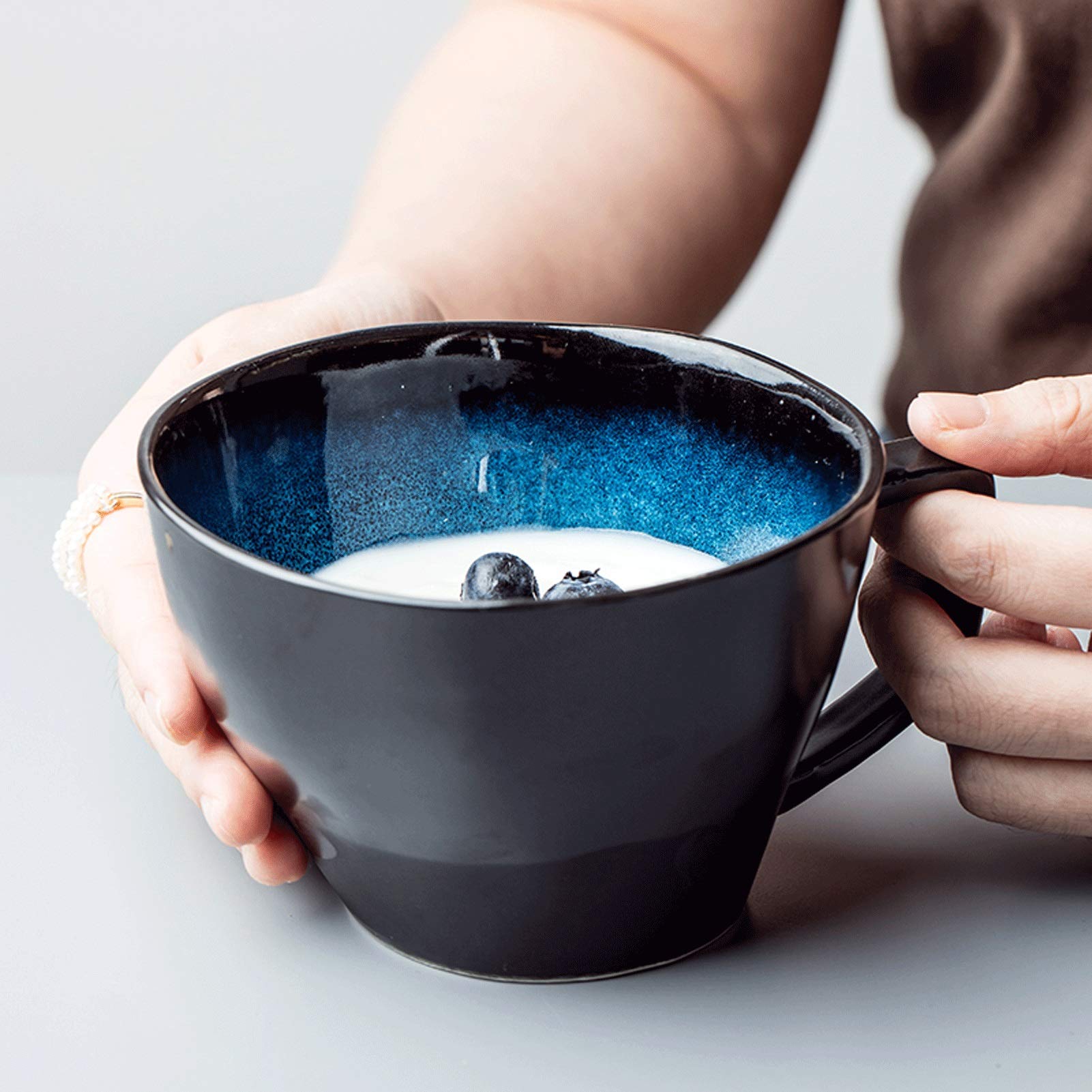 Kaffeetasse Große Keramik Kaffeetassen Unregelmäßig Großkaliber Milchbecher Gourmet Dessert Tassen Frühstück Haferflocken Tassen