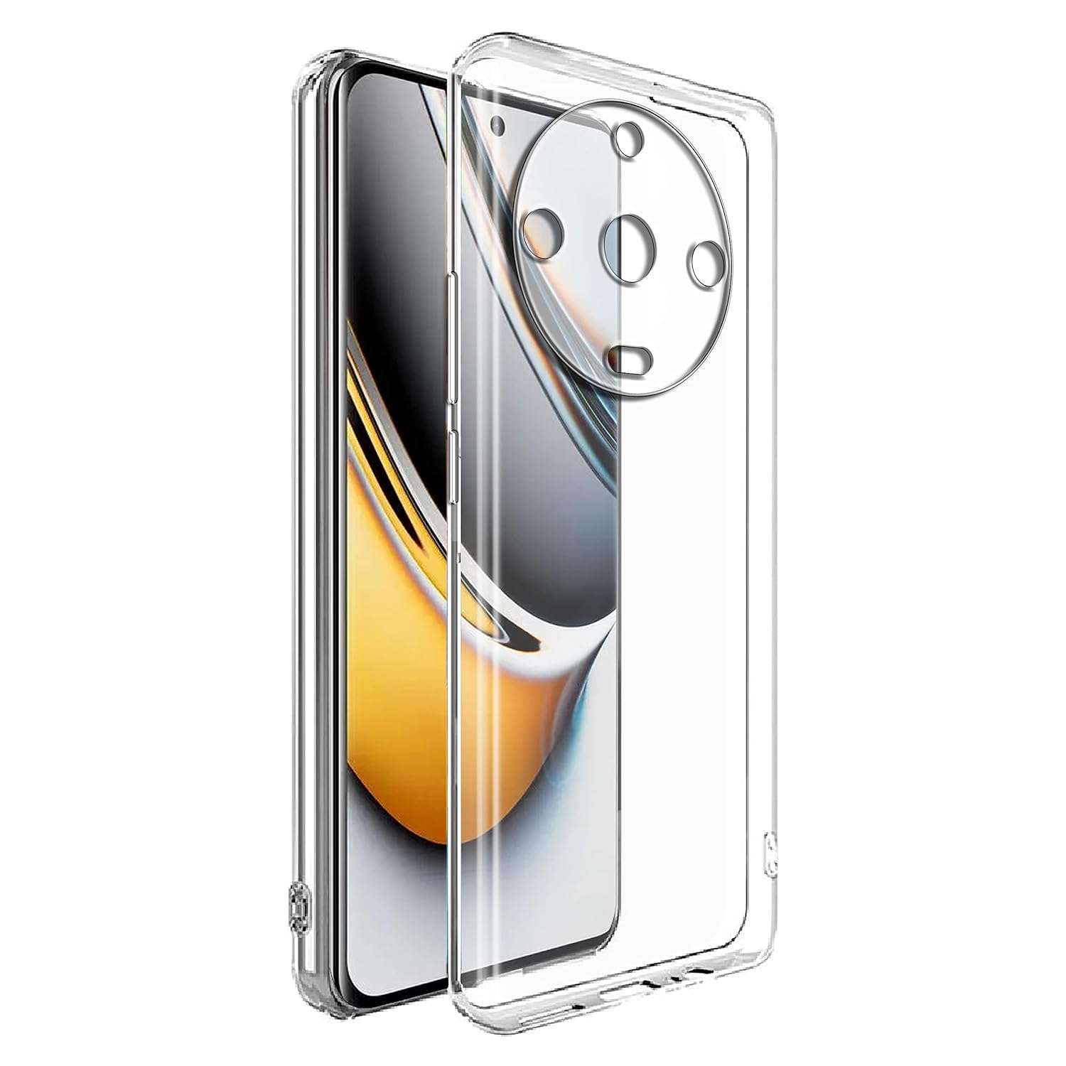 Amazon Brand- Solimo Mobile Cover for Realme 11 Pro 5G (Soft & Shockproof Back Case with inbuilt Cushioned Edges), Transparent Amazon Brand- Solimo Mobile Cover for Realme 11 Pro 5G (Soft & Shockproof Back Case with inbuilt Cushioned Edges), Transparent