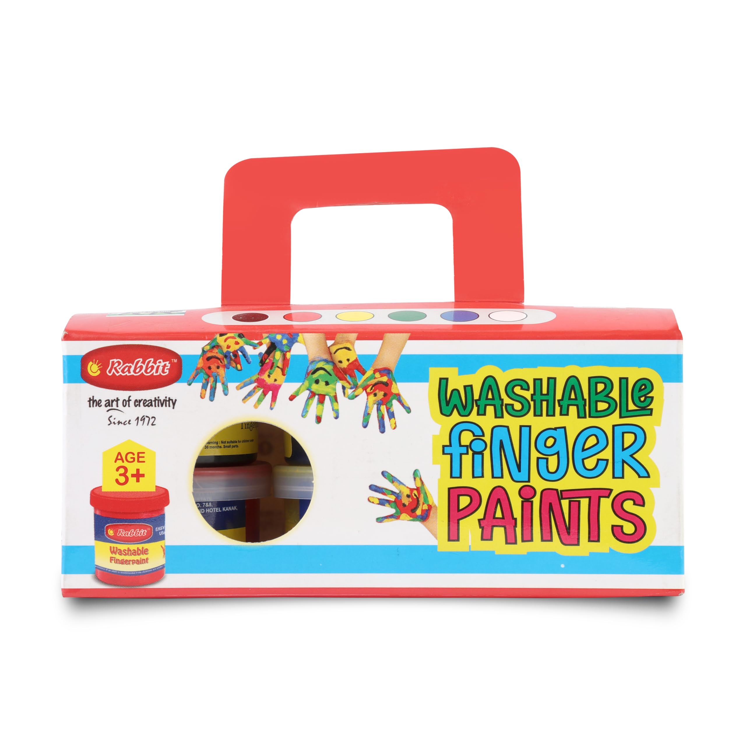 Artiggle Creative Fun Finger Paint Set - Washable and Non-Toxic - 6 Vibrant Colors - Mess-Free Art Experience,For Kids Age 3+ years,Hand Painting Colours for Kids (25ML)