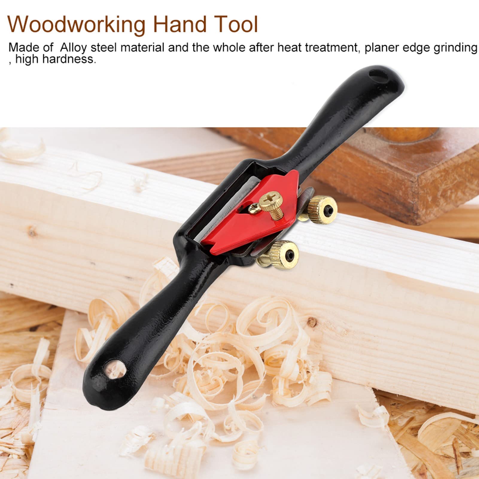 OUKENS - Cepilladora de borde, 25,4 cm ajustable Spokeshave con base plana, hoja de metal, herramienta de mano para cepillar herramientas de trabajo de madera