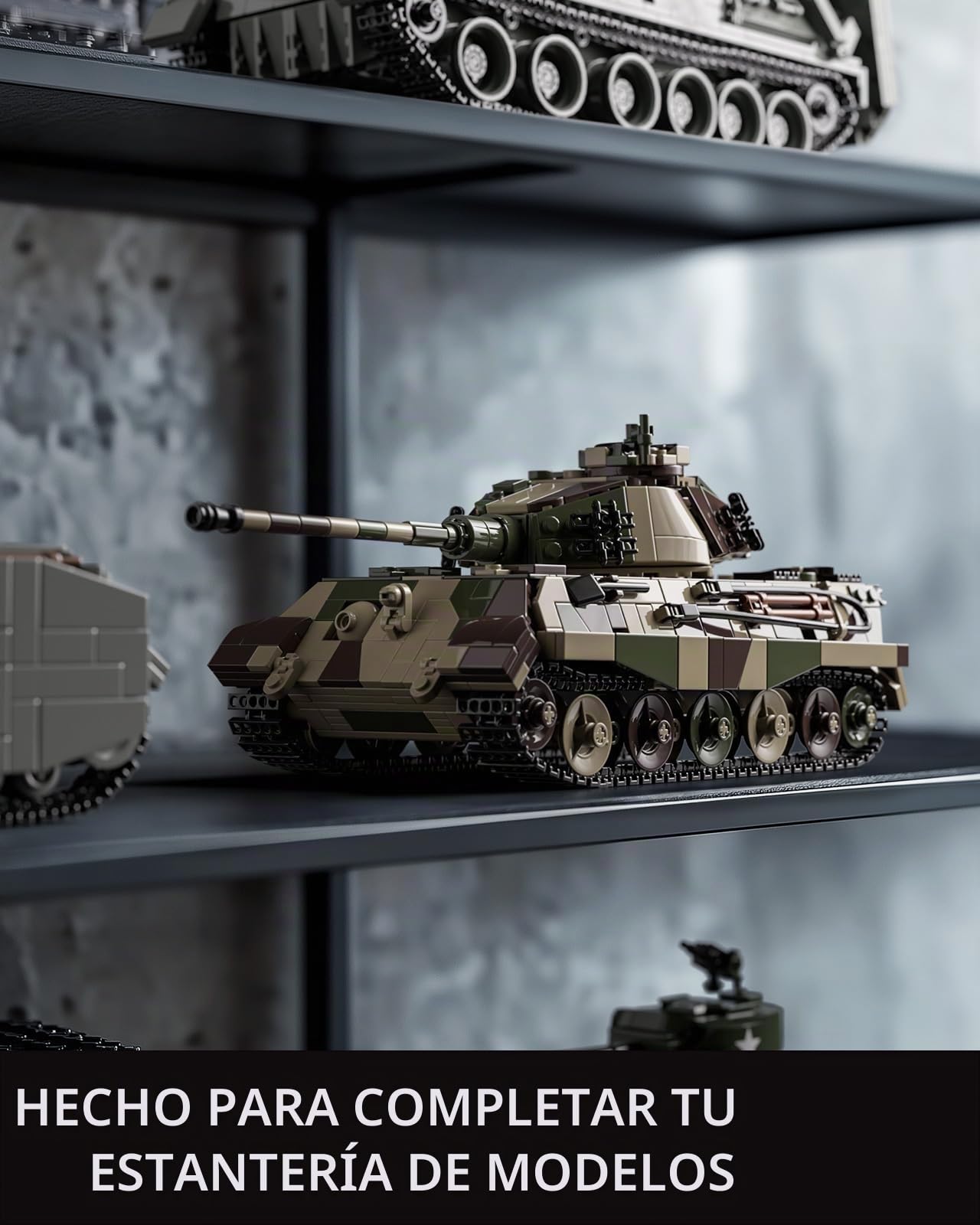 Nifeliz King Tiger Kit de Construcción de Tanque, Modelo de Tanque Militares para Adultos, Regalo Coleccionable para Adultos Amantes Militares (1267 Piezas, NF10315)