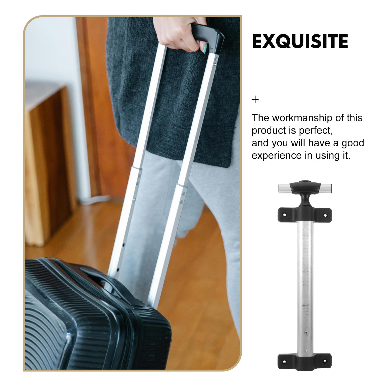 Holibanna Varilla Telescópica para Maleta de Aluminio Plata, Accesorio Versátil y Fácil de Transportar para Aventuras al Aire Libre, Pack de 2 Piezas