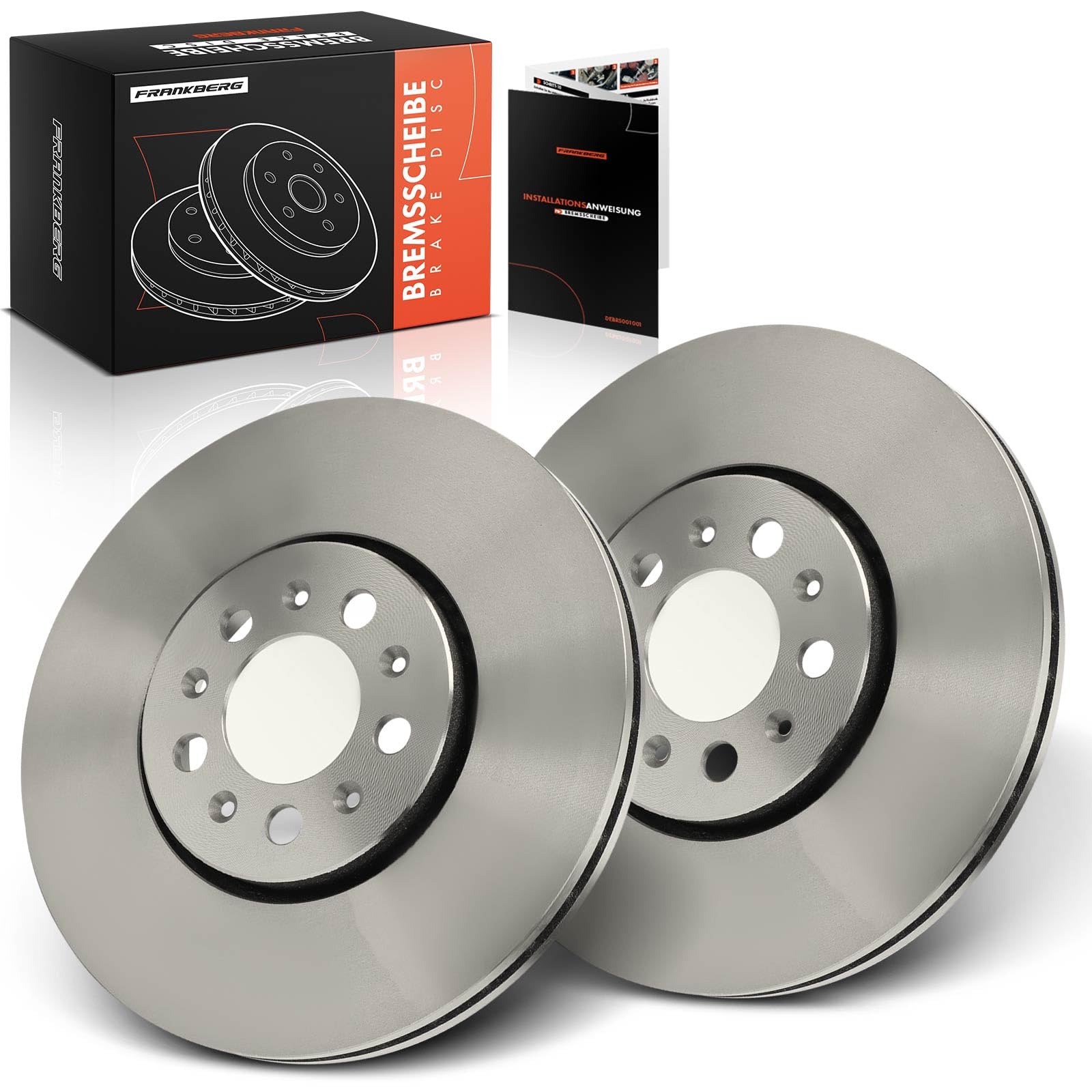 Frankberg Bremsscheibensatz inkl. 2x Bremsscheiben Vorne Belüftet Ø287mm Kompatibel mit Golf IV 1J1 Polo 6C1 6R1 Fabia II 542 Polo 9A 9N Fabia Replace# 6R0615301A,JZW615301D