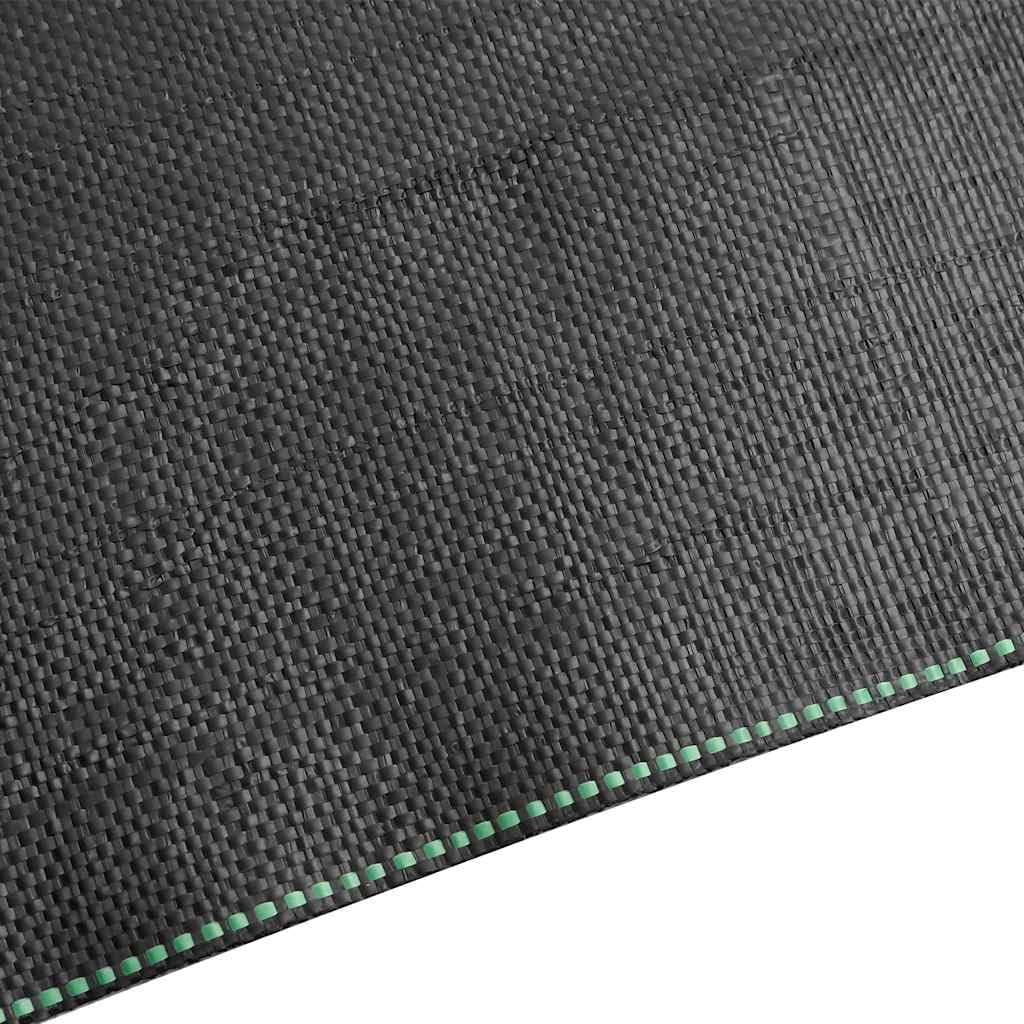 Fieltro negro para malas hierbas, 0,5 x 100 m, polipropileno para jardín, con cinta resistente, permeable al agua y transpirable, versátil como tejido de suelo y protección contra malas hierbas