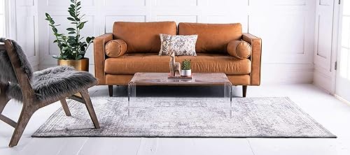 Vista 88 de Unique Loom Bromley Collection Vintage Traditional Medallion Border - Alfombra, Polipropileno, Amarillo/Crema azu/marfil,Gris