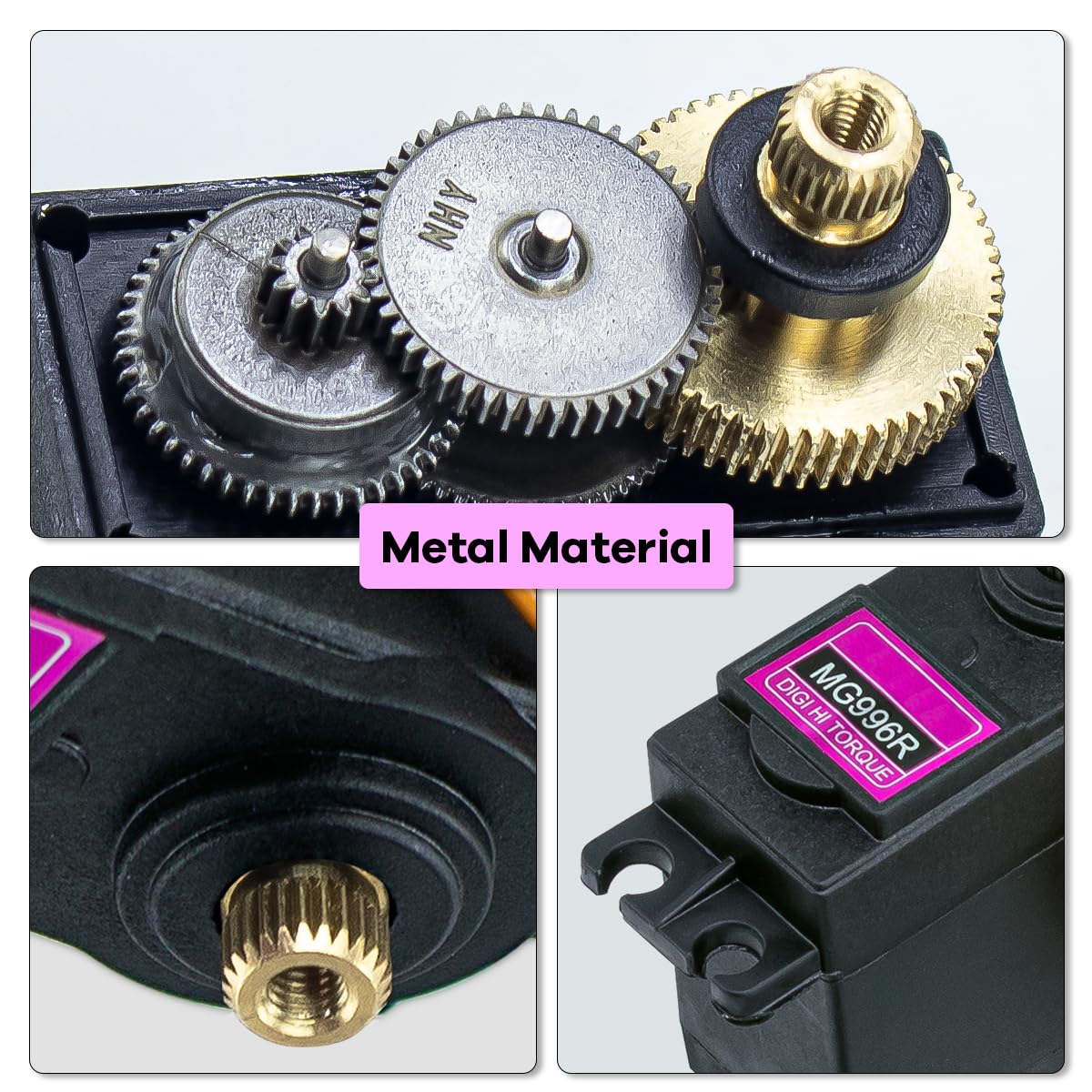 LAFVIN MG996R Servo Motor,55g Metal Gear Torque MG996R Digital Servo Motore per Arduino Futaba JR RC Helicopter Car Boat Robot