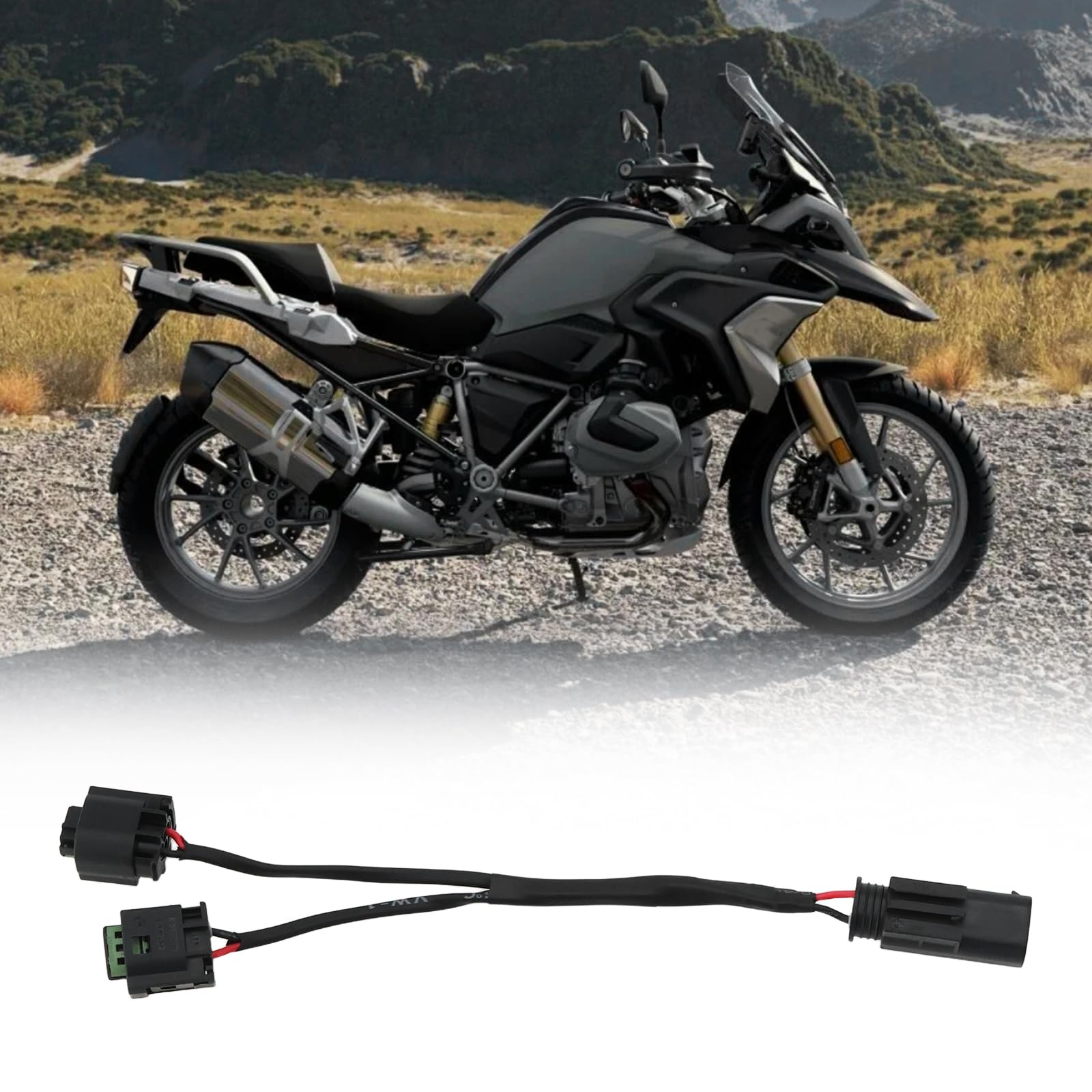 OTOTEC Cavo Adattatore AUX A Y Per Motociclette Da 12 V Compatibile Con BMW R1200GS R1250GS Manopole Riscaldate Navigatore Satellitare GPS 20 Cm