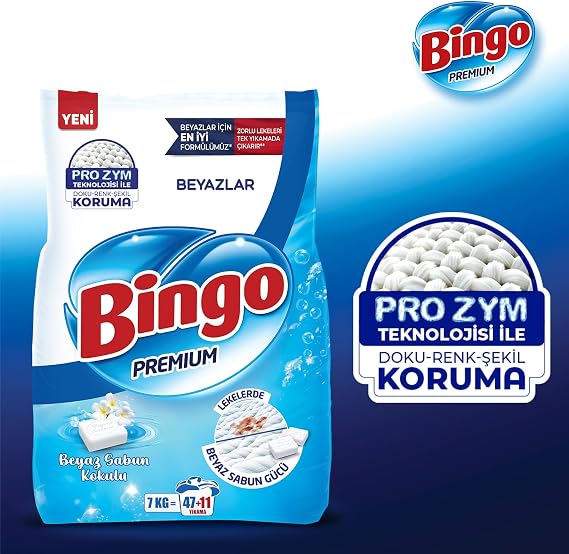 Bingo Premium Powder Laundry Detergent 7 kg White